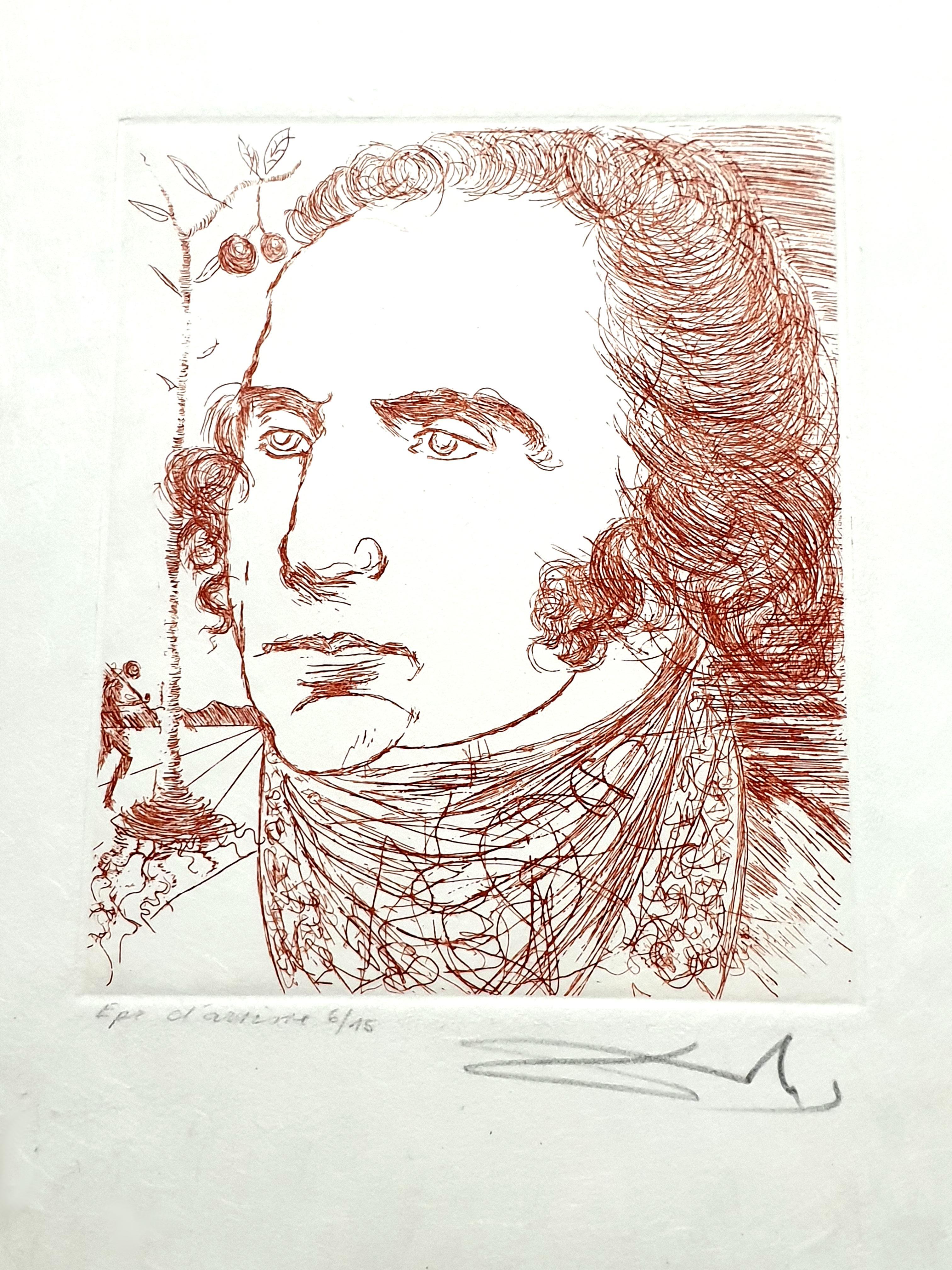 Salvador Dali – George Washington – Original handsignierte Radierung