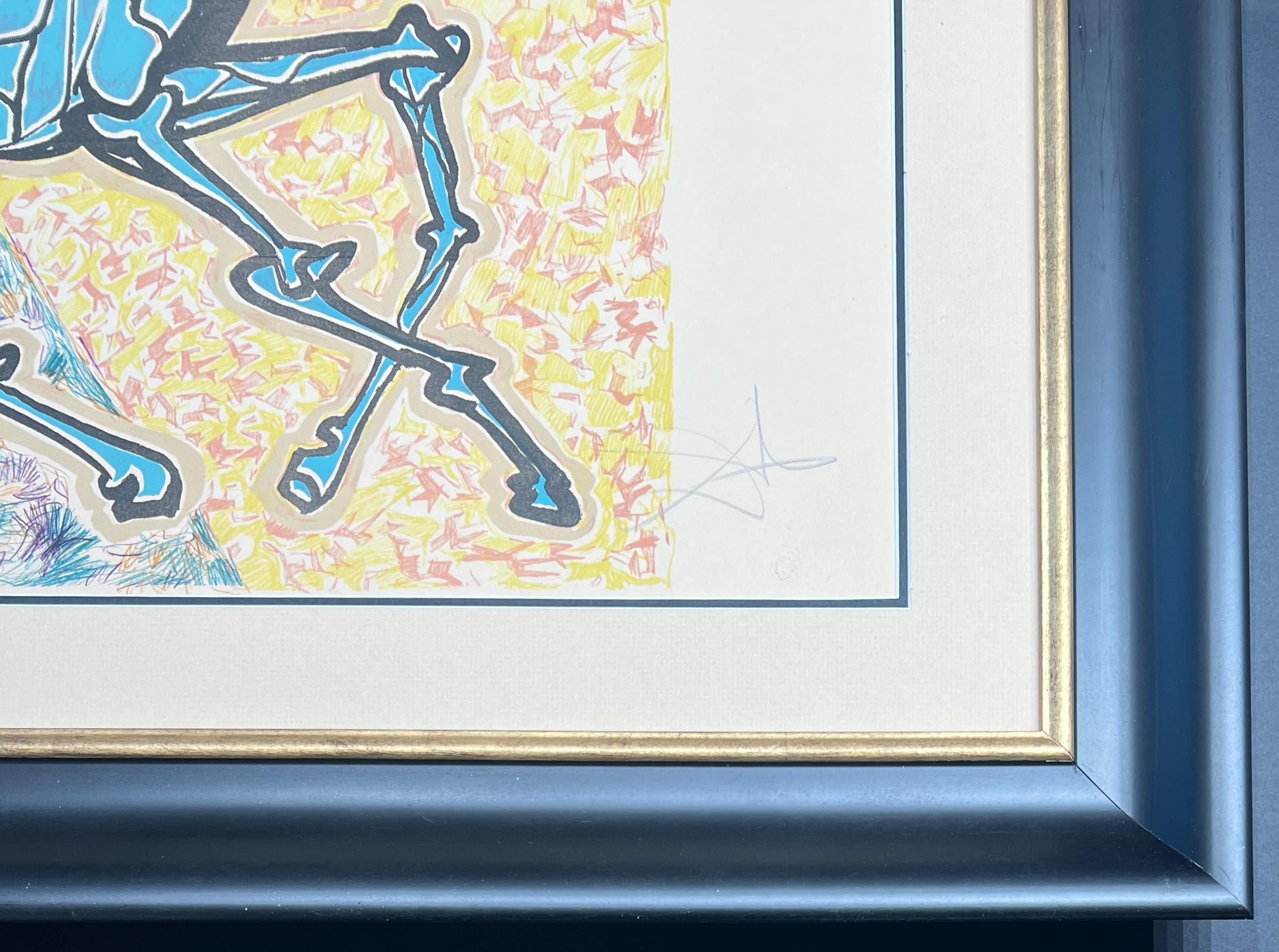 Salvador Dalì - Giraffa che brucia (Burning Giraffe) - Coloured lithograph - Surrealist Print by Salvador Dalí