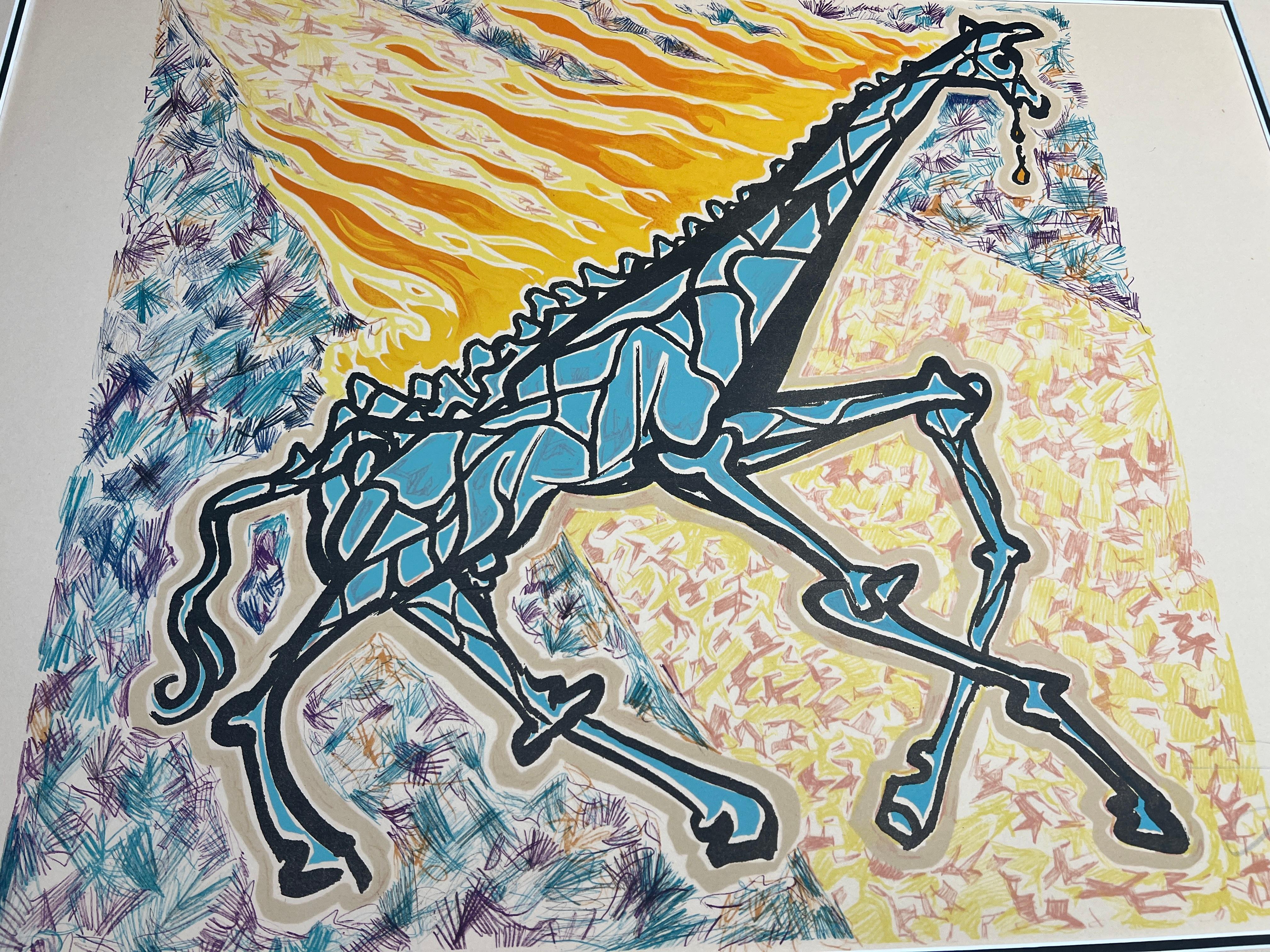 Salvador Dalì - Giraffa che brucia (Burning Giraffe) - Coloured lithograph 1