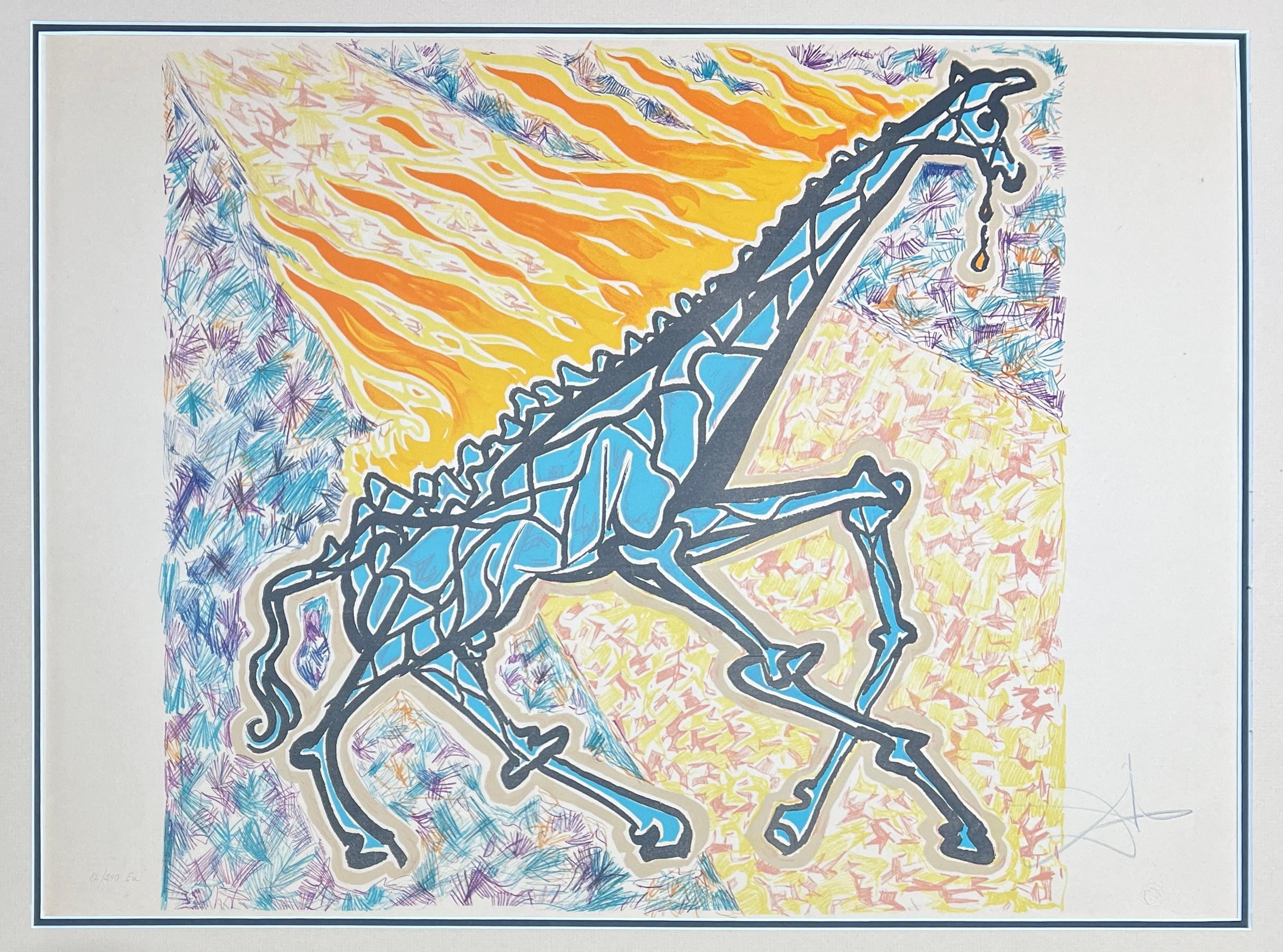 Salvador Dalì - Giraffa che brucia (Burning Giraffe) - Coloured lithograph 3
