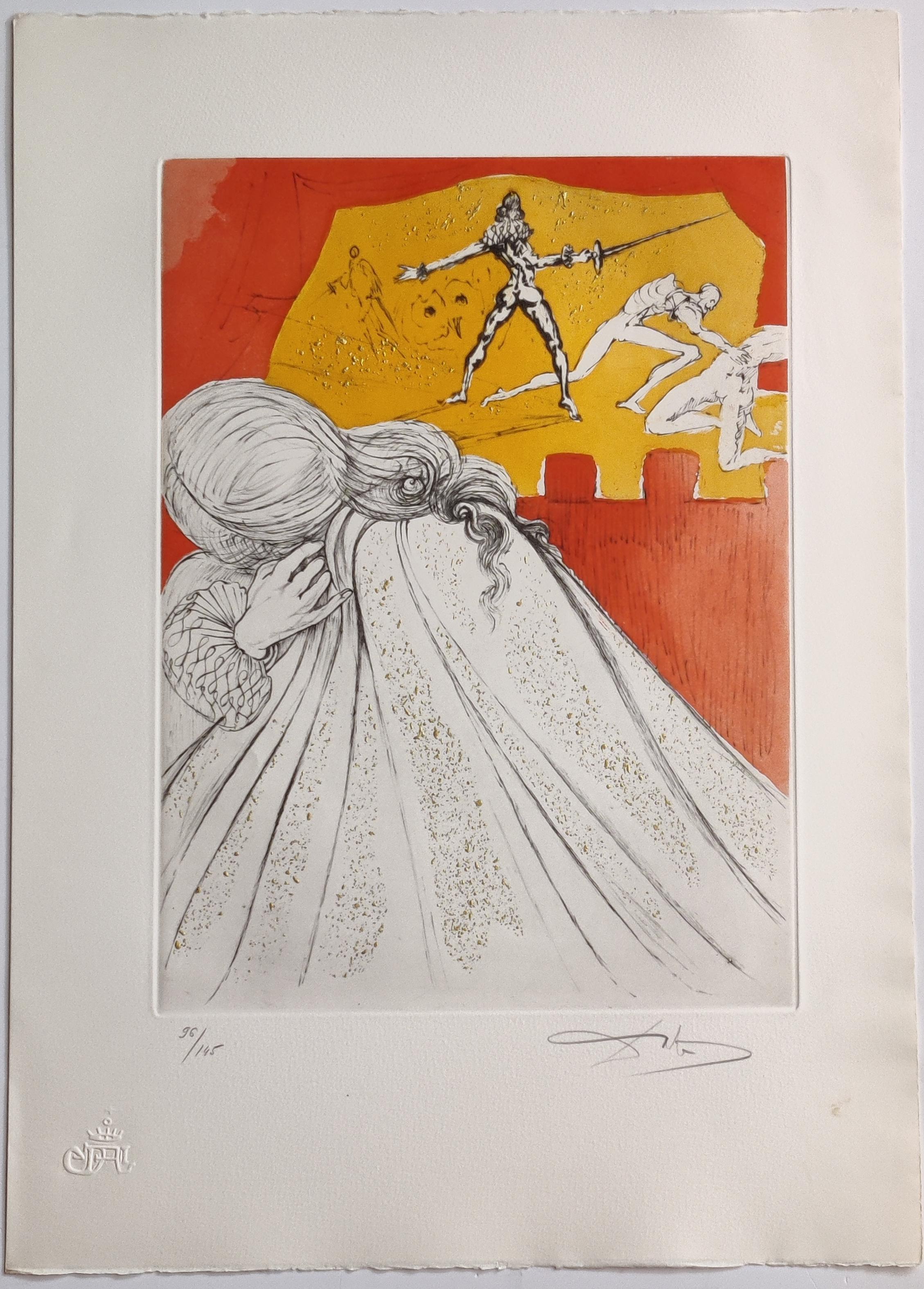 Salvador Dalí­ -- Hamlet, Complete text and set of 10 color etchings For Sale 6