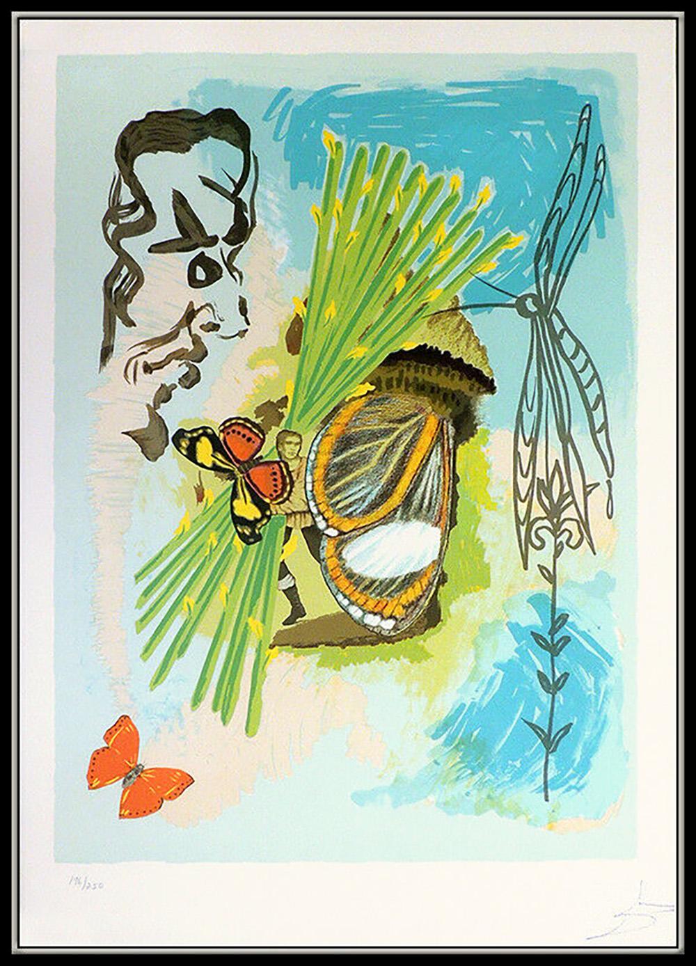 Salvador Dali Hand Signed Color Lithograph The Overseer Ivanhoe Butterfly Art - Print by Salvador Dalí