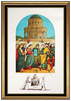 Salvador Dali Hand Signed Original Lithograph Raphael Le Marriage de Vierse Art
