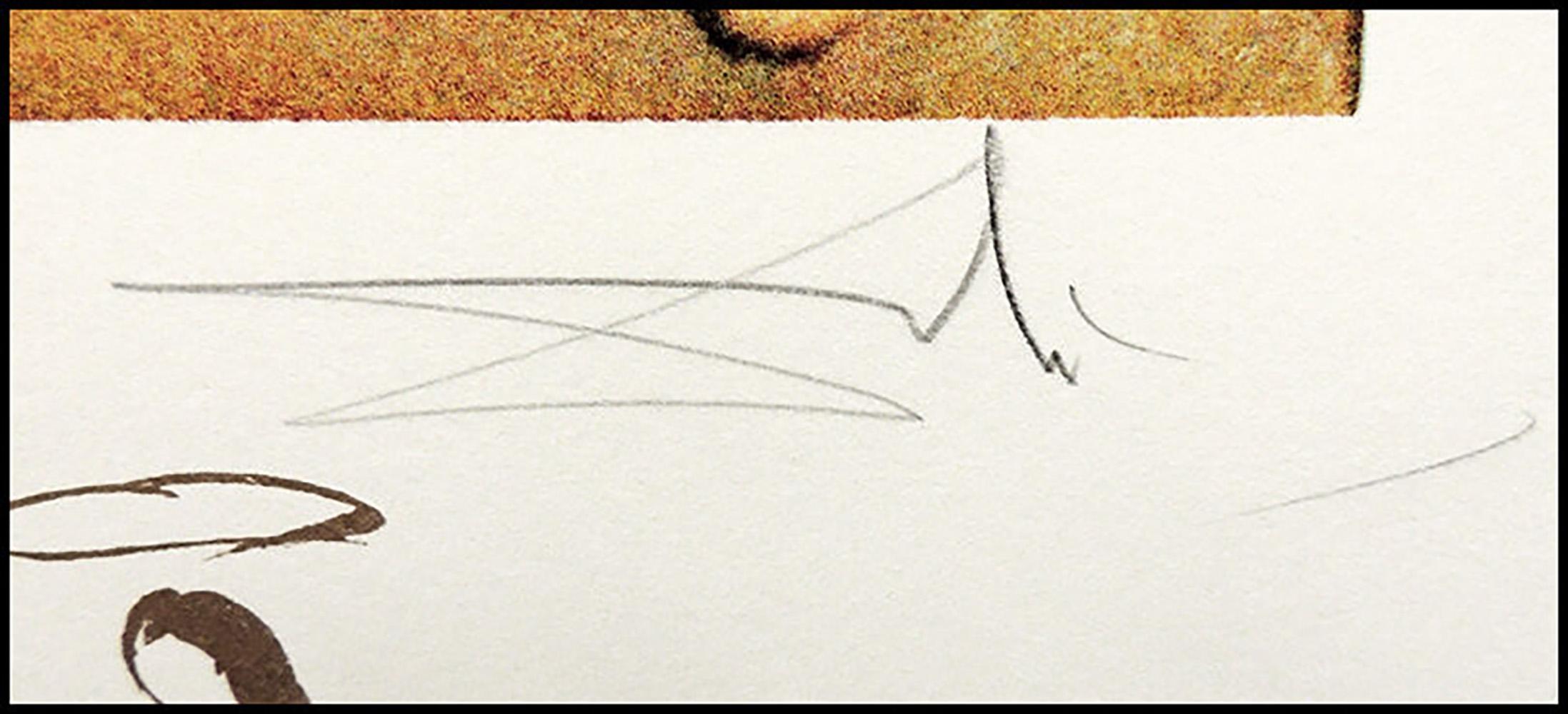 Salvador Dali Hand Signed Original Lithograph Raphael Le Marriage de Vierse Art - Gray Landscape Print by Salvador Dalí