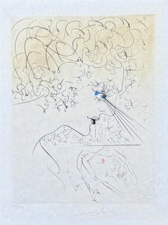 Salvador Dalí - Hand-watercolored drypoint etching on Japanese paper - 1969