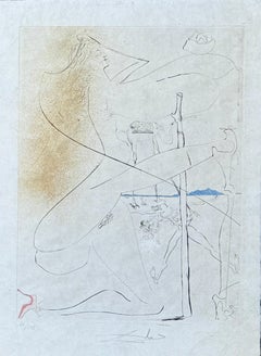Salvador Dalí - Hand-watercolored drypoint etching on Japanese paper - 1969