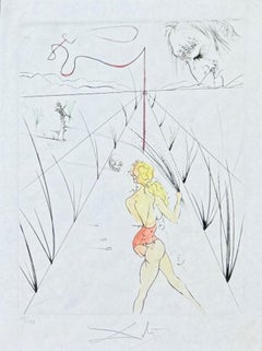 Salvador Dalí - Hand-watercolored drypoint etching on Japanese paper - 1969