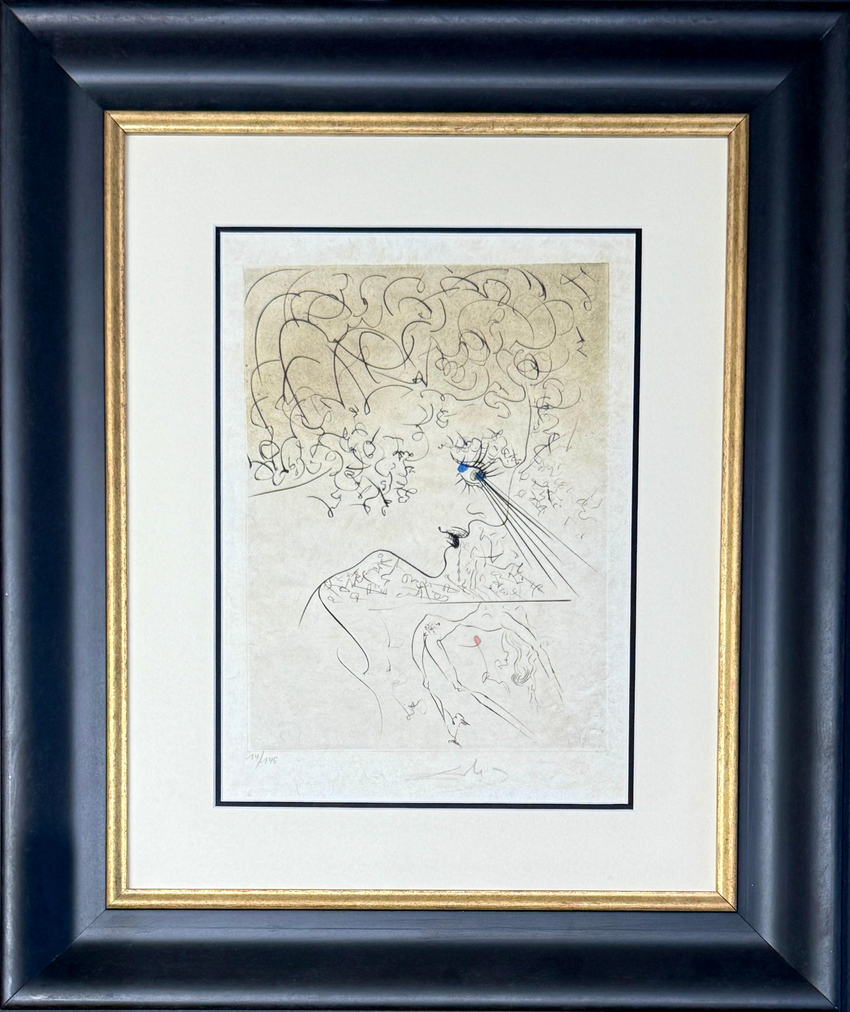 Salvador Dalí - Hand-watercolored drypoint etching on Japanese paper - 1969
