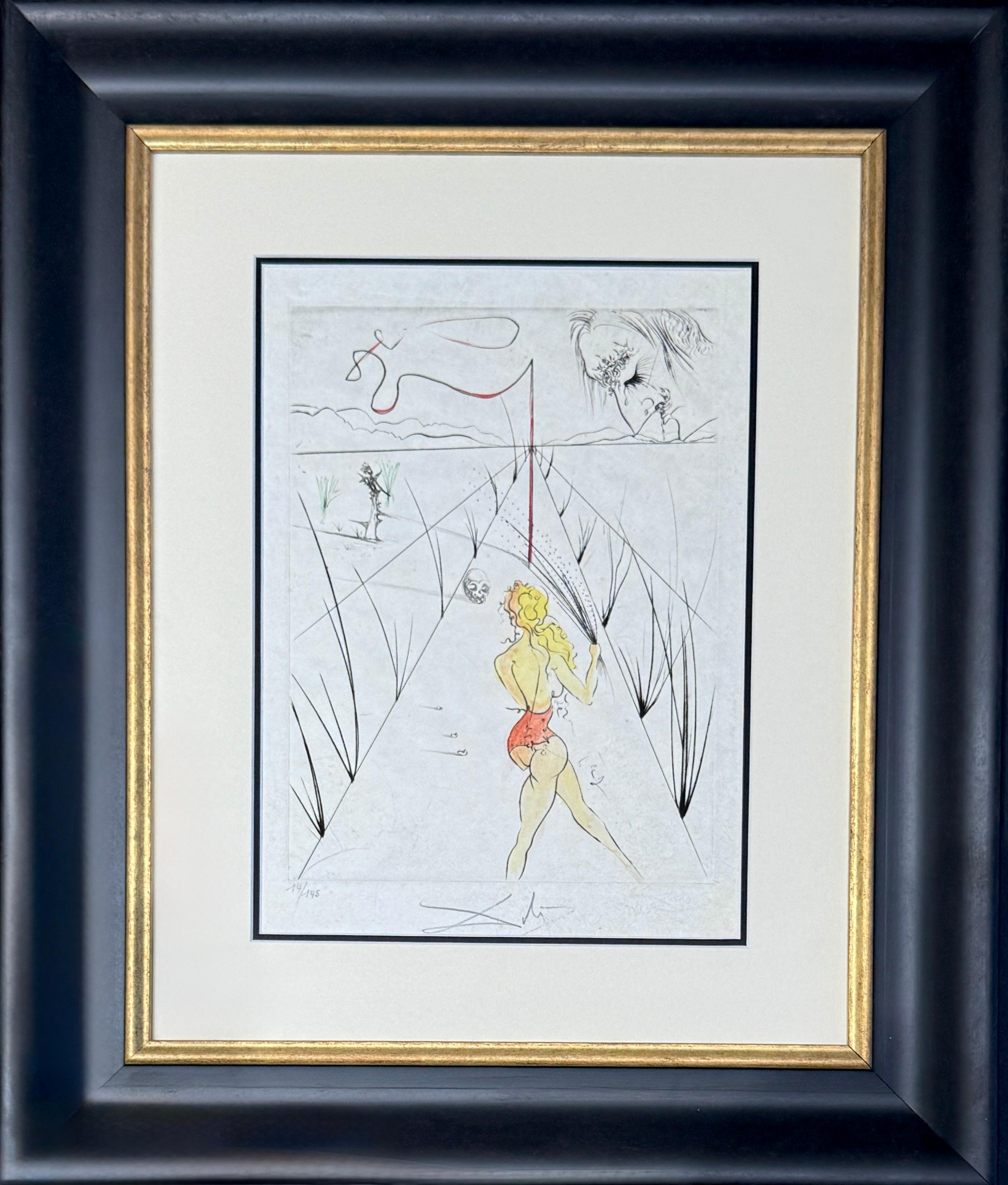 Salvador Dalí - Hand-watercolored drypoint etching on Japanese paper - 1969