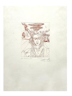Salvador Dali - Henry Wadsworth Longfellow - Original Handsigned Etching