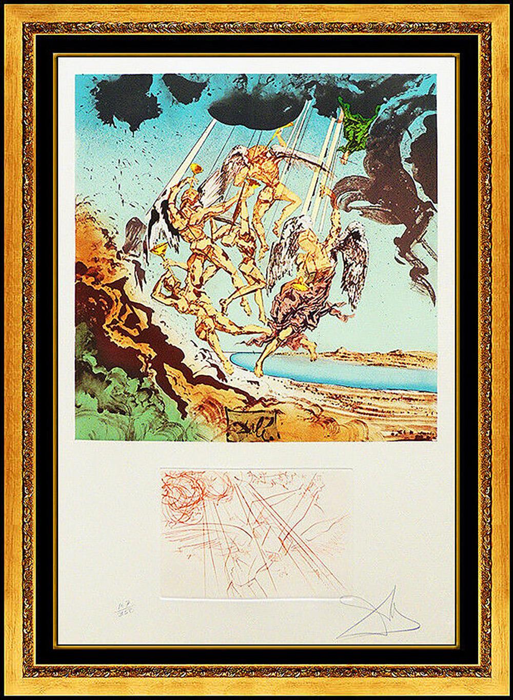 Salvador Dalí Figurative Print - Salvador Dali Homer Return Of Ulysses Etching Hand Signed Large Surreal Artwork