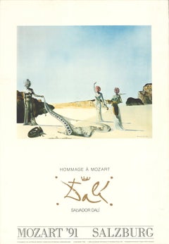 Salvador Dali 'Hommage a Mozart' 1991 Surrealist Vintage