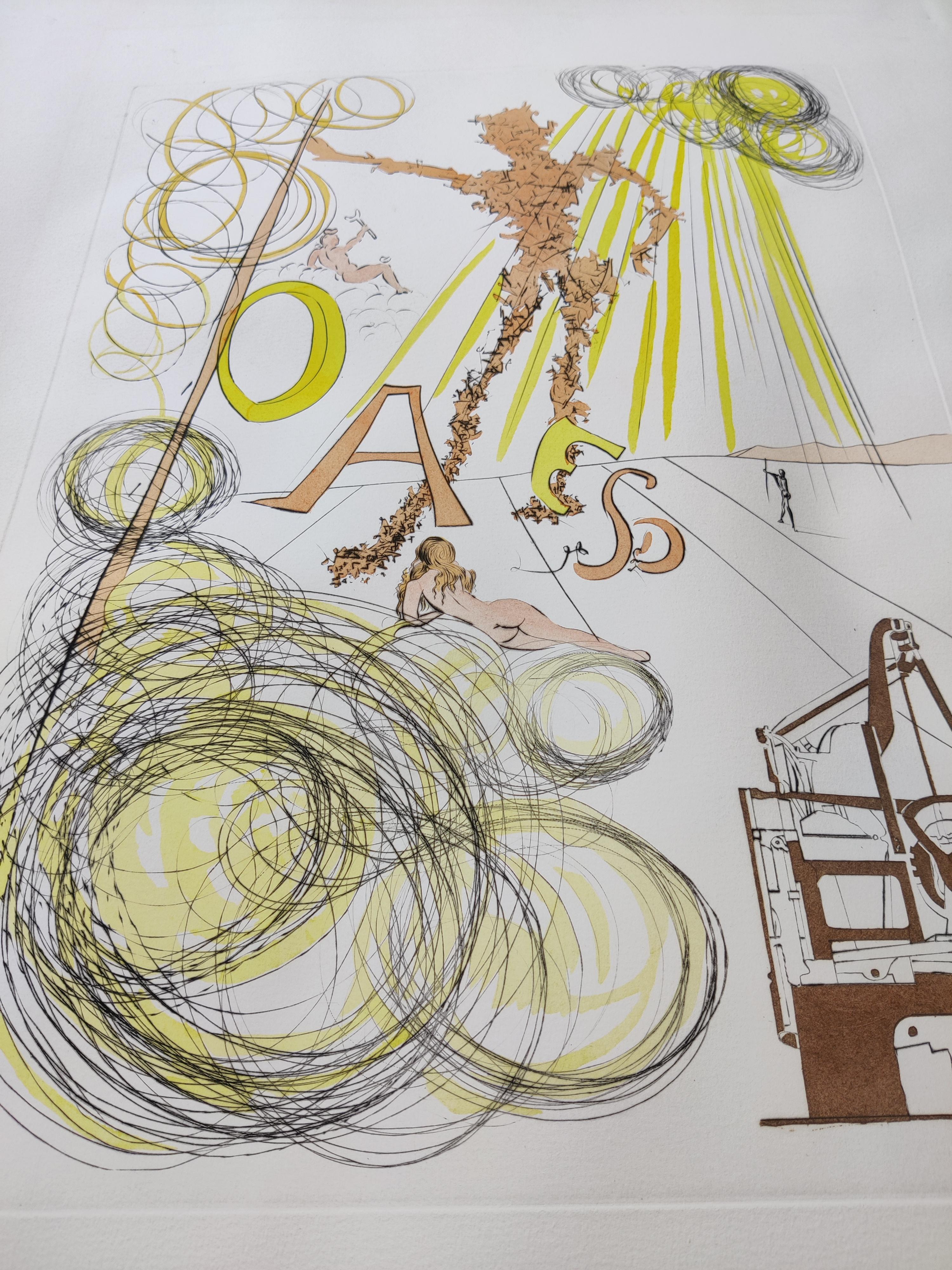 Salvador Dalì
Hommage to Leonardo da Vinci, 1975
Firmato a mano in basso a destra
Numerato 288/450
Dimensioni del foglio 76 x 56 cm
Stampato da Atelier A Rigal, Paris
Pubblicato da Transworld Art, New York.
Riferimento Michler/Löpsinger 808-819;