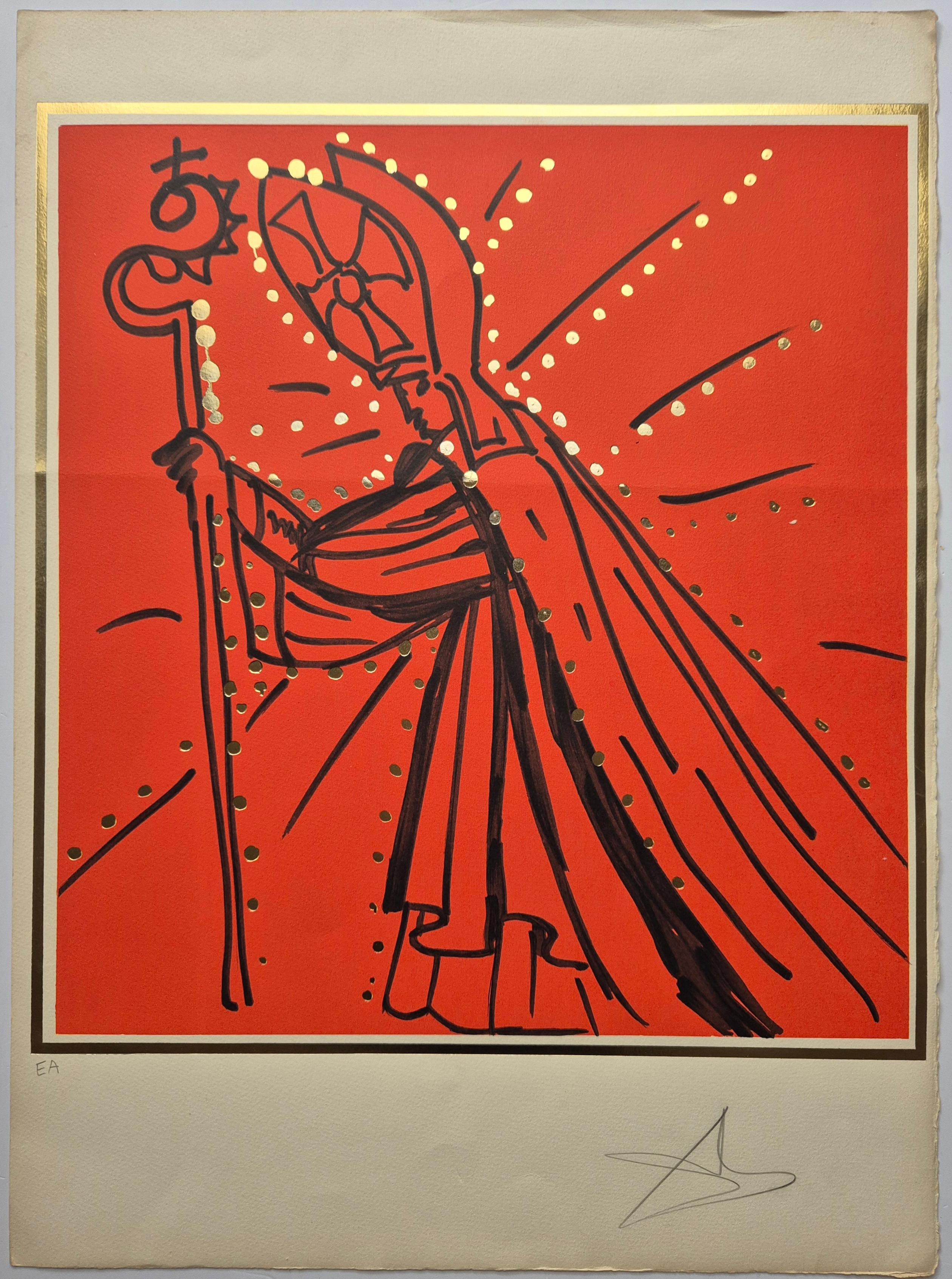 Salvador Dali
Jacques le Mineur (Vicaire de Grande-Bretagne), extrait des Douze Apôtres, 1977
Lithographies en couleurs avec gaufrage sur papier Arches
Signé à la main en bas à droite
Edition EA en bas à gauche
Taille de la feuille 64,5 x 47,5
