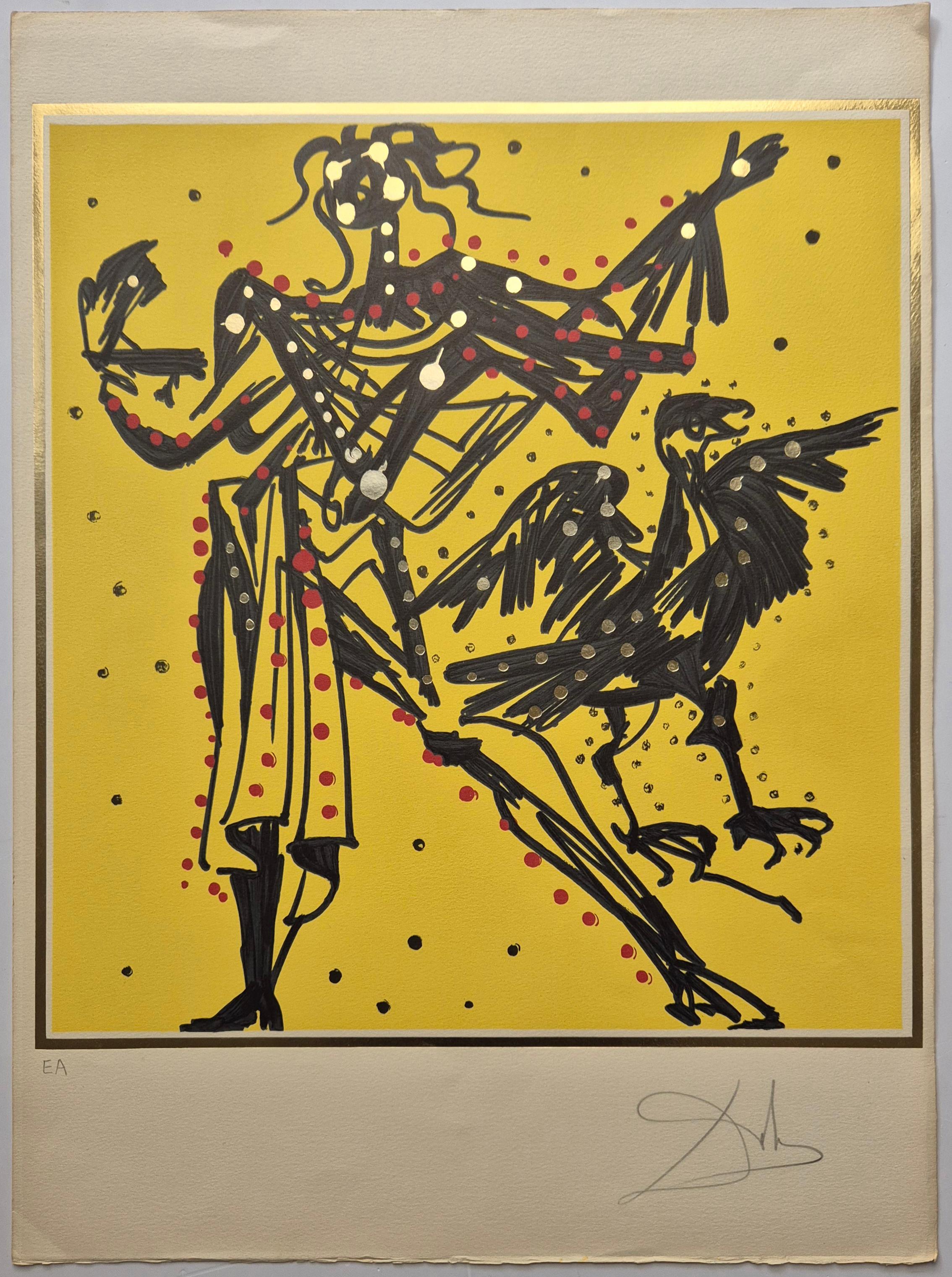 Salvador Dali
John (Knight of the Sparrow-Hawk) from The Twelve Apostles, 1977
Lithographs in colors with embossment on Arches paper
Hand signed lower right
Edition EA lower left
Sheet size 64.5 x 47.5 cm
Published by Wajntrob, Moore, Lancel &