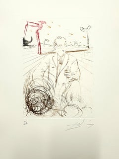 Salvador Dali - Jonas Salk - Original Handsigned Engraving