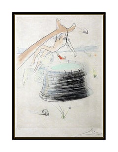 Salvador Dali Joseph Color Drypoint Etching Surreal Authentic Hand Signed Art