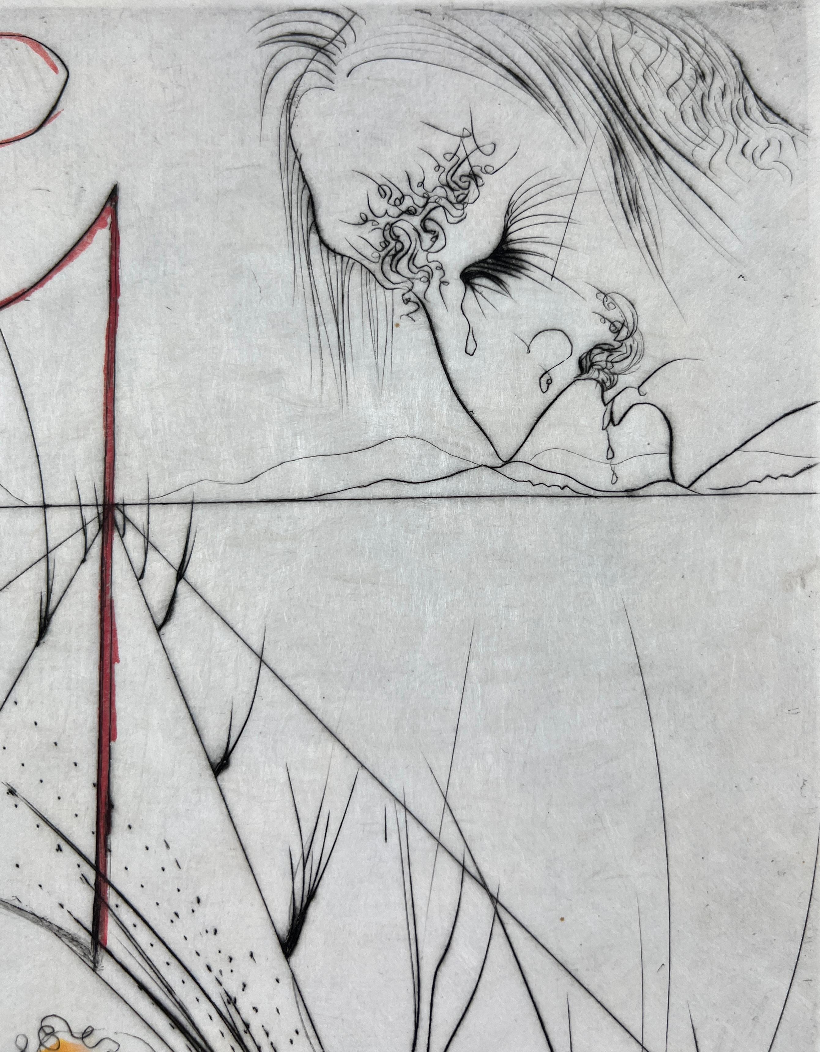 Salvador Dalí - La Femme au fouet - aguafuerte en punta seca acuarelado a mano - 1969 4