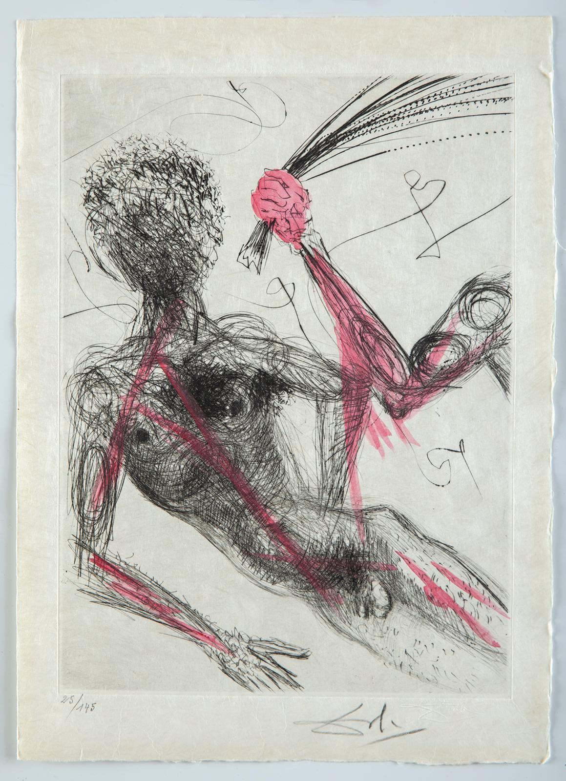 Salvador Dalí Figurative Print – Salvador Dali, La Femme au Fouet, Surrealistische Gravur