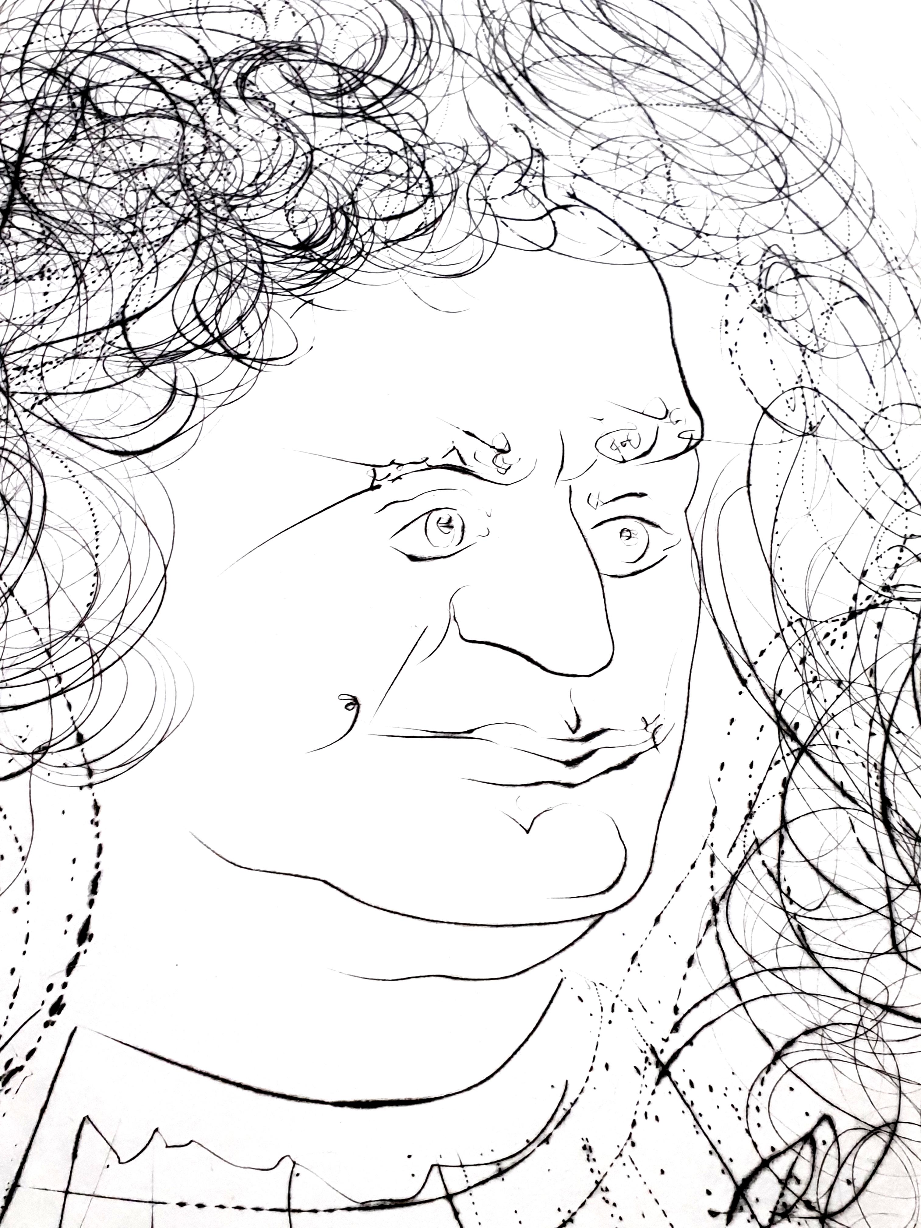 Salvador Dalì - Ritratto di La Fontaine - Incisione autografa
1974
Firmato a mano da Dalì
Edizione: /250
Le dimensioni dell'immagine sono 22,8 x 15,7 pollici su carta da 31 x 23,2 pollici.
Riferimento: 74-1  in 