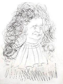 Salvador Dali - La Fontaine Portrait - Handsigned Engraving