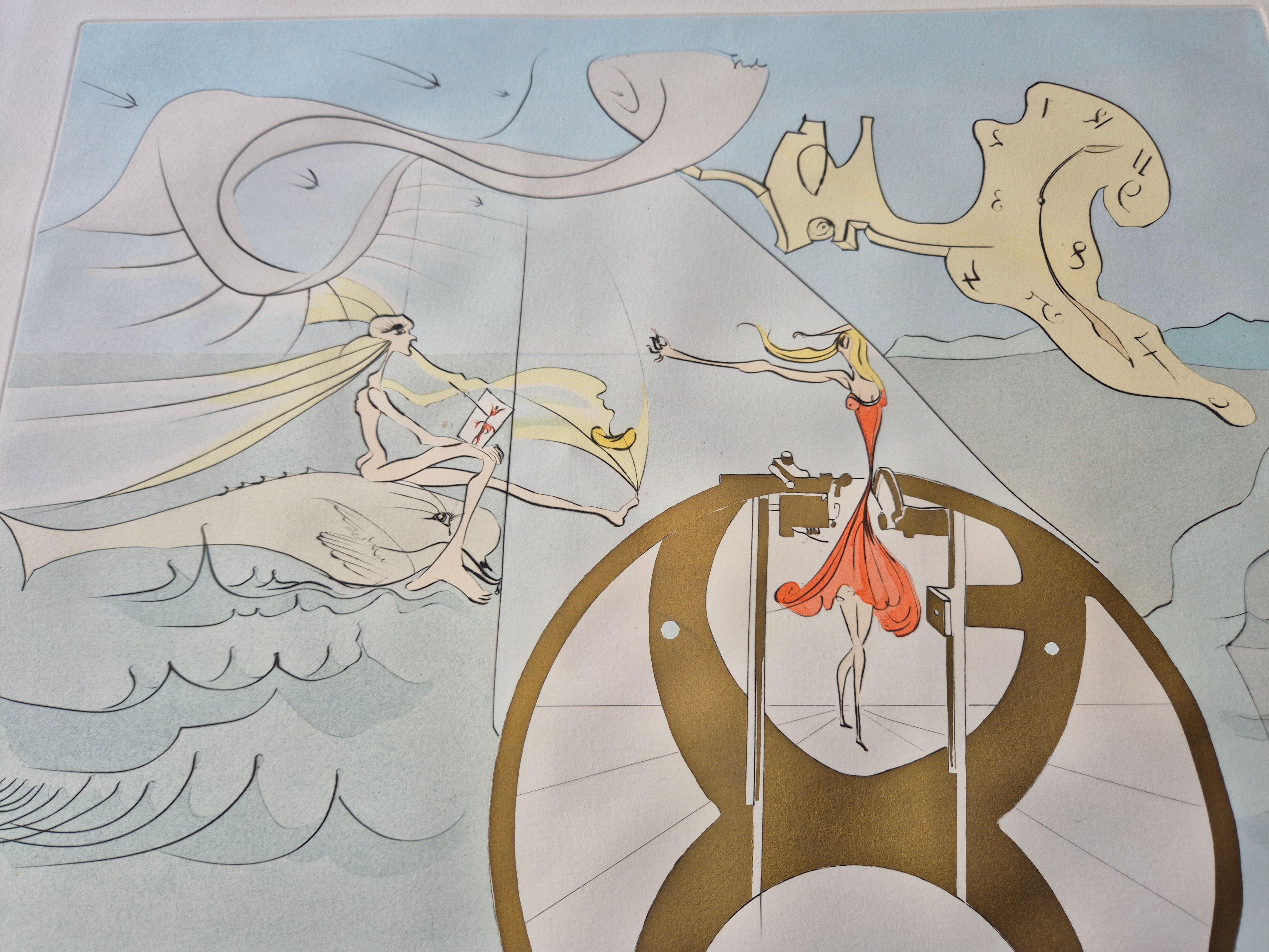 Salvador Dalì 
La machine à coudre, 1975.
Firmato a mano in basso a destra
Numerato 163/450 in basso a sinistra
Dimensioni dell'immagine: 36,5 x 56 cm
Dimensioni del foglio: 56 x 76 cm
Editore: Editions de Francony e Graphiques Internationales,