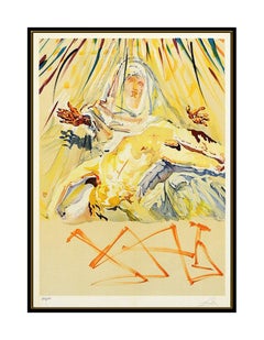 Salvador Dali La Pieta Nera Color Lithograph Hand Signed Surreal Madonna Artwork