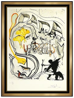 Salvador Dali Large Original Color Etching Hand Signed Angel Dada Surrealism Art