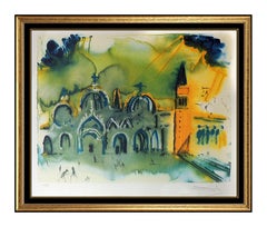 Salvador Dali Large Original Color Lithograph Homage To Venice Signed Surreal