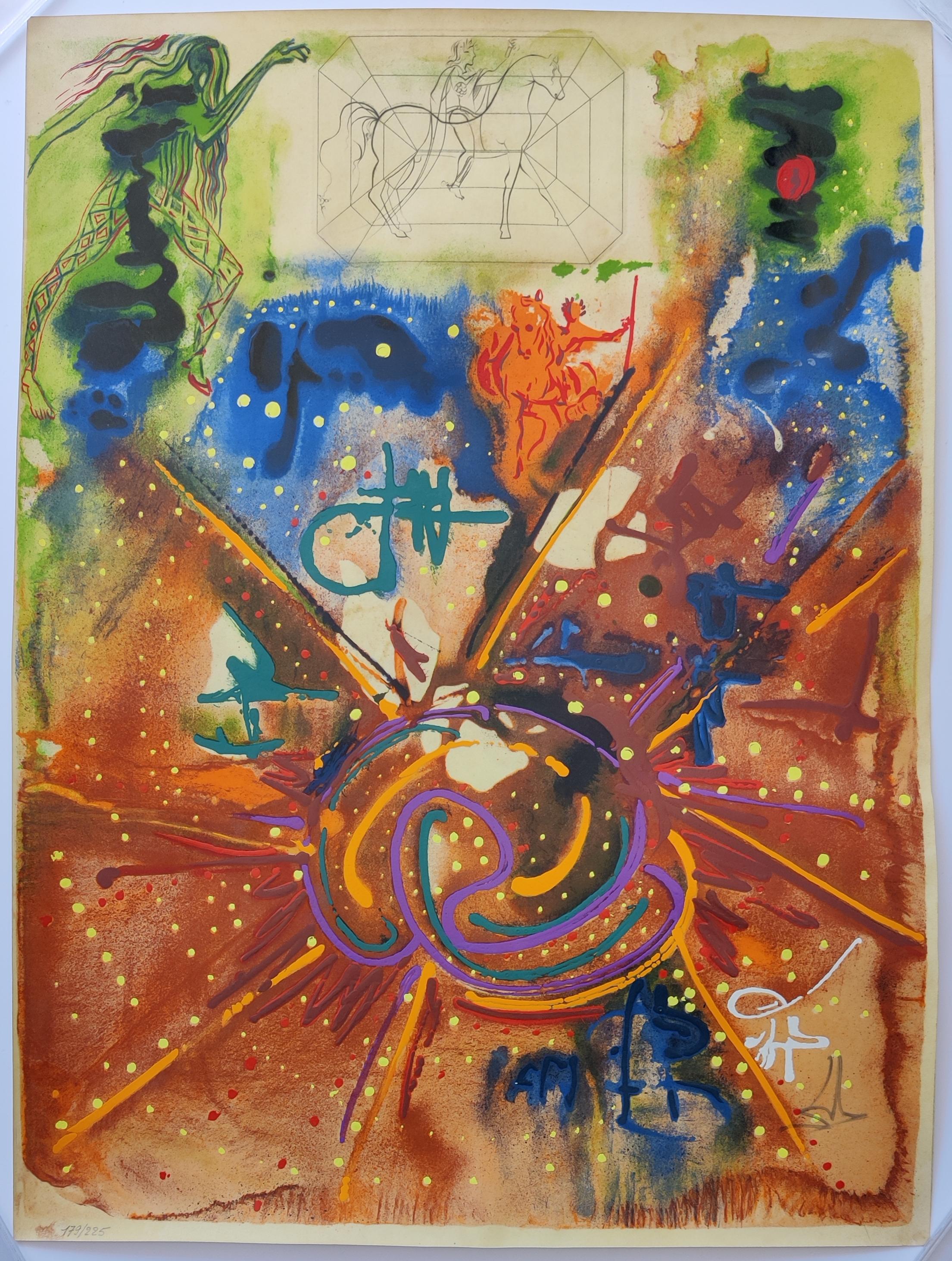 Salvador Dalí 
Le Yin et le Yang (El Yin y el Yang) de Alchimie des Philosophes, 1976
Litografía y punta seca sobre pergamino
Firmado a mano y Edición 179 / 225
Tamaño de la hoja 77 x 56 cm
Imprenta: Litografías artísticas
Editorial: Art et Valeur,