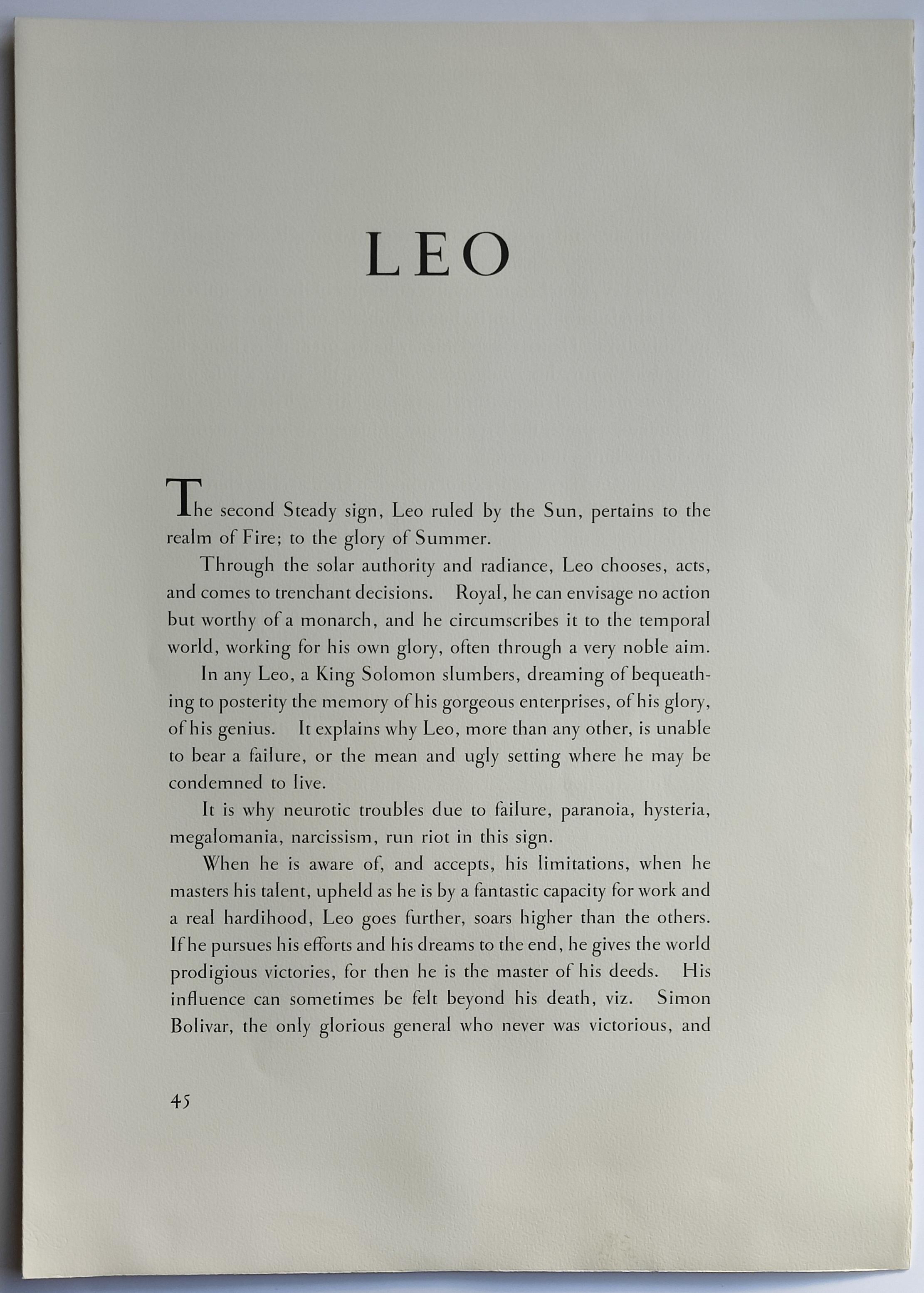 Salvador Dalí­ -- Leo from Signs of the Zodiac For Sale 4