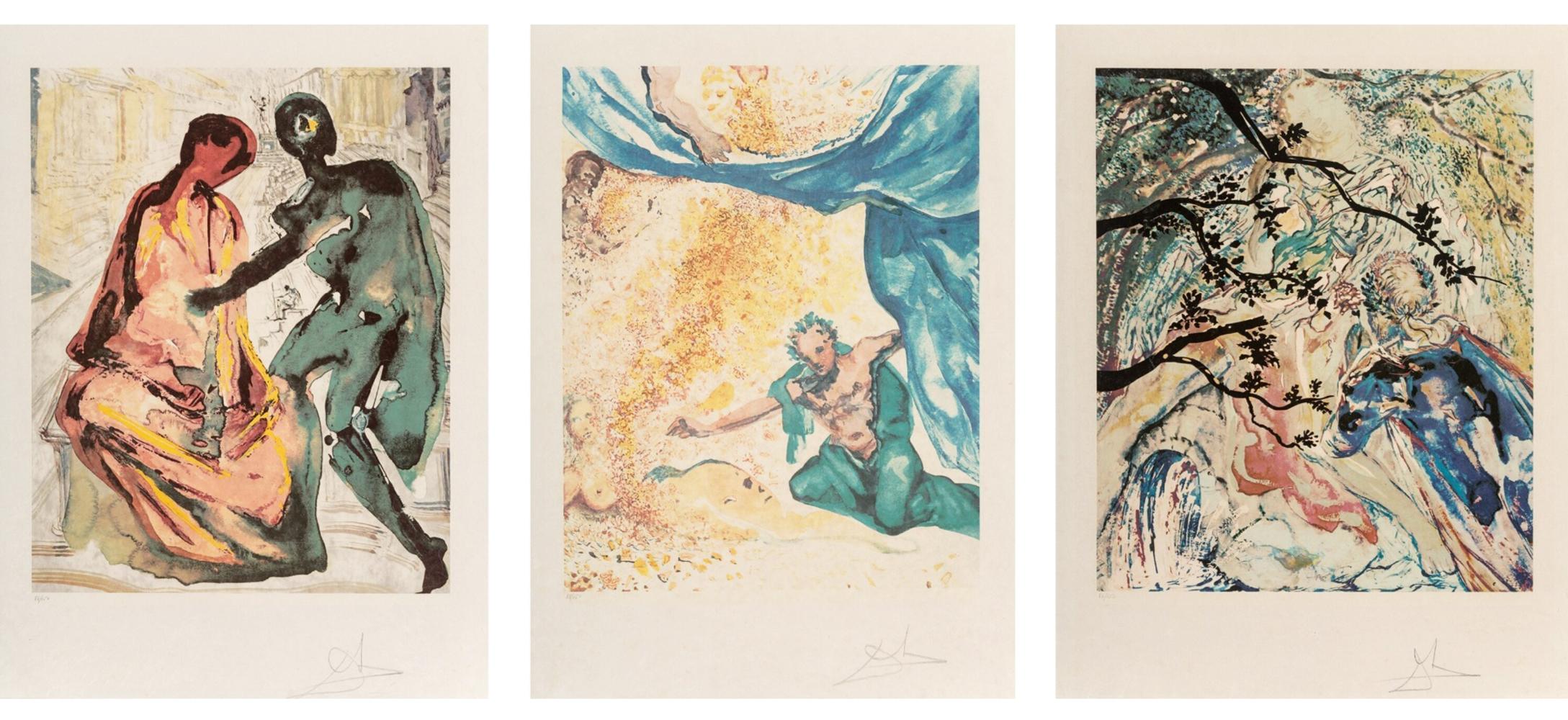 Salvador Dalì, "Les Amoureux" Suite di 3 litografie firmate e numerate - Print di Salvador Dalí