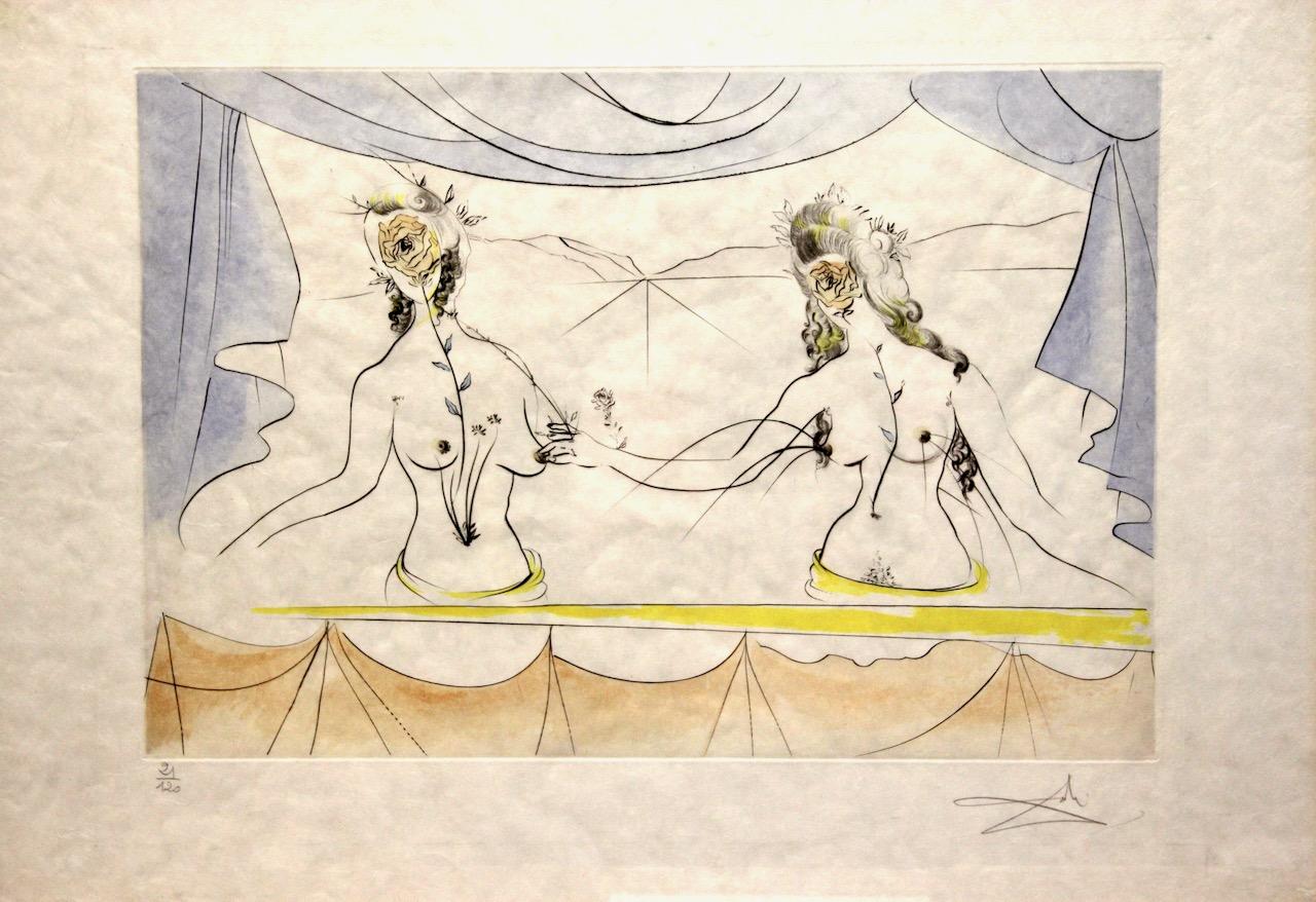 Salvador Dalí, LES DAMES DE LA RENAISSANCE, 1971 Hand signed and numbered. For Sale 1