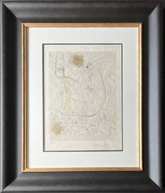 Salvador Dalí  – Les Fesses piquantes – hand watercolored drypoint etching –1969