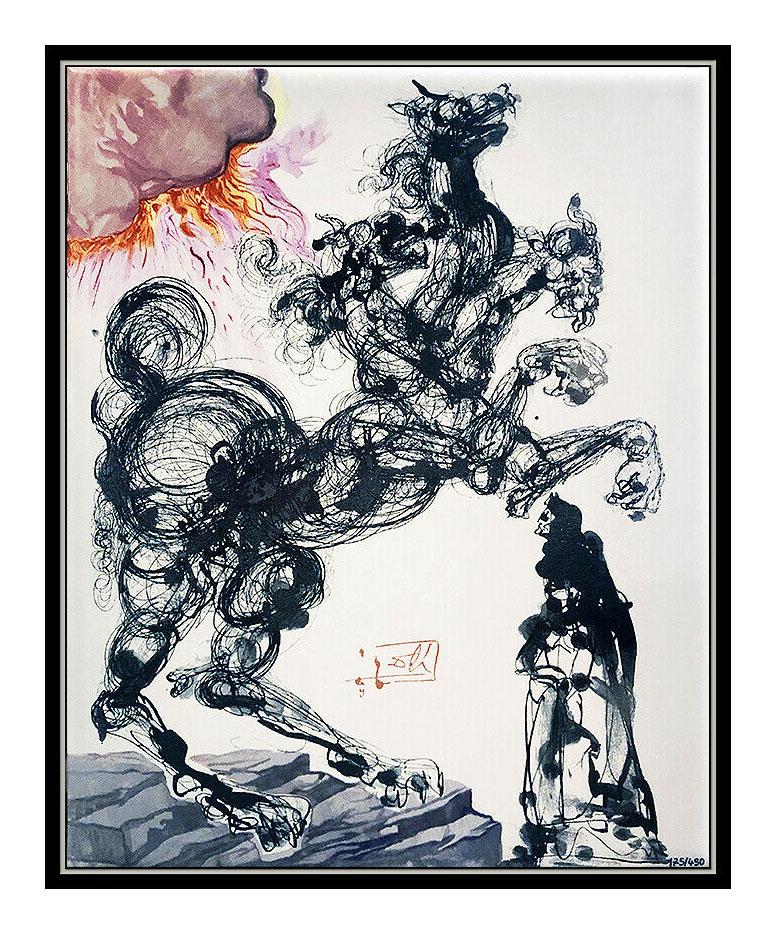 Salvador Dali Limited Edition Glazed Ceramic Dalinean Horse Cerberus Signed Art - Print by Salvador Dalí