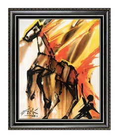 Salvador Dali Limited Edition Glazed Ceramic Dalinean Horse Clavilegnio Signed