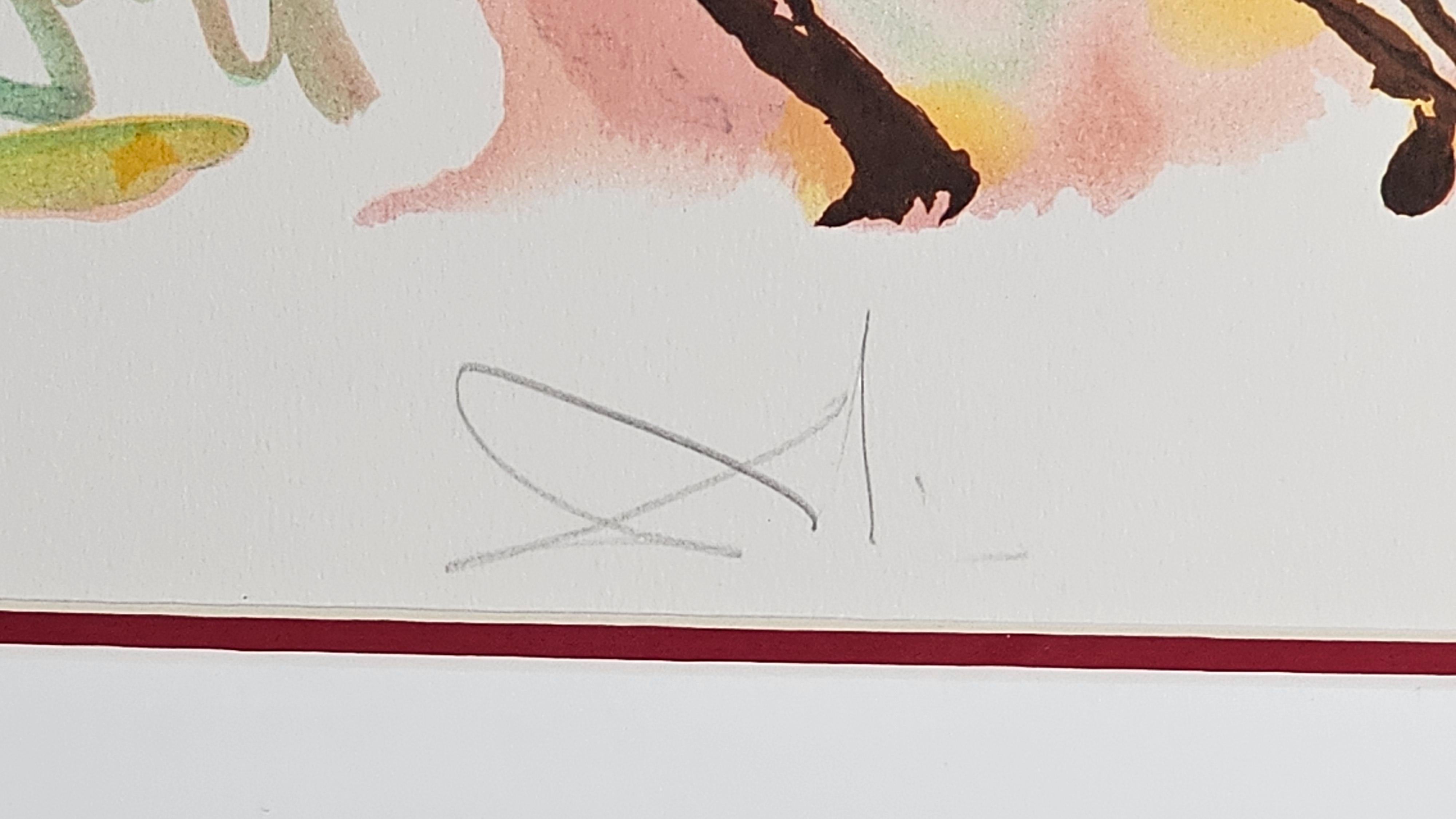 Salvador Dalí Litografía de El arte de amar Ovide 1979, firmada a mano y enmarcada 17