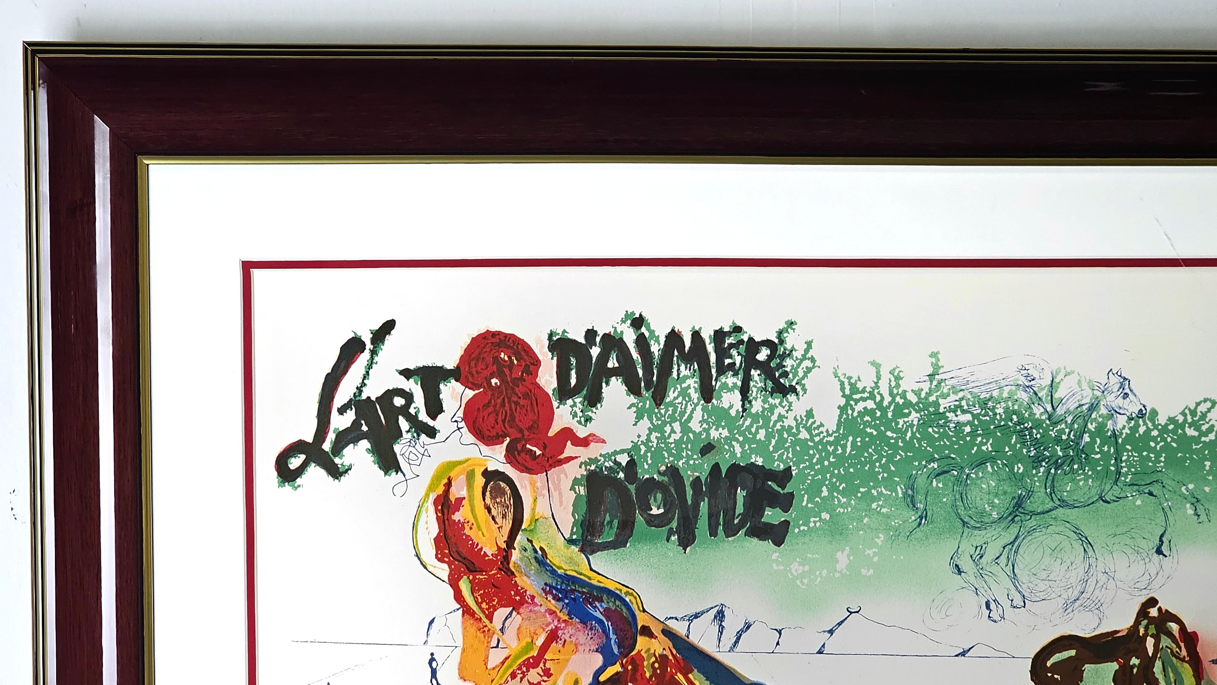 Salvador Dalí Litografía de El arte de amar Ovide 1979, firmada a mano y enmarcada 3