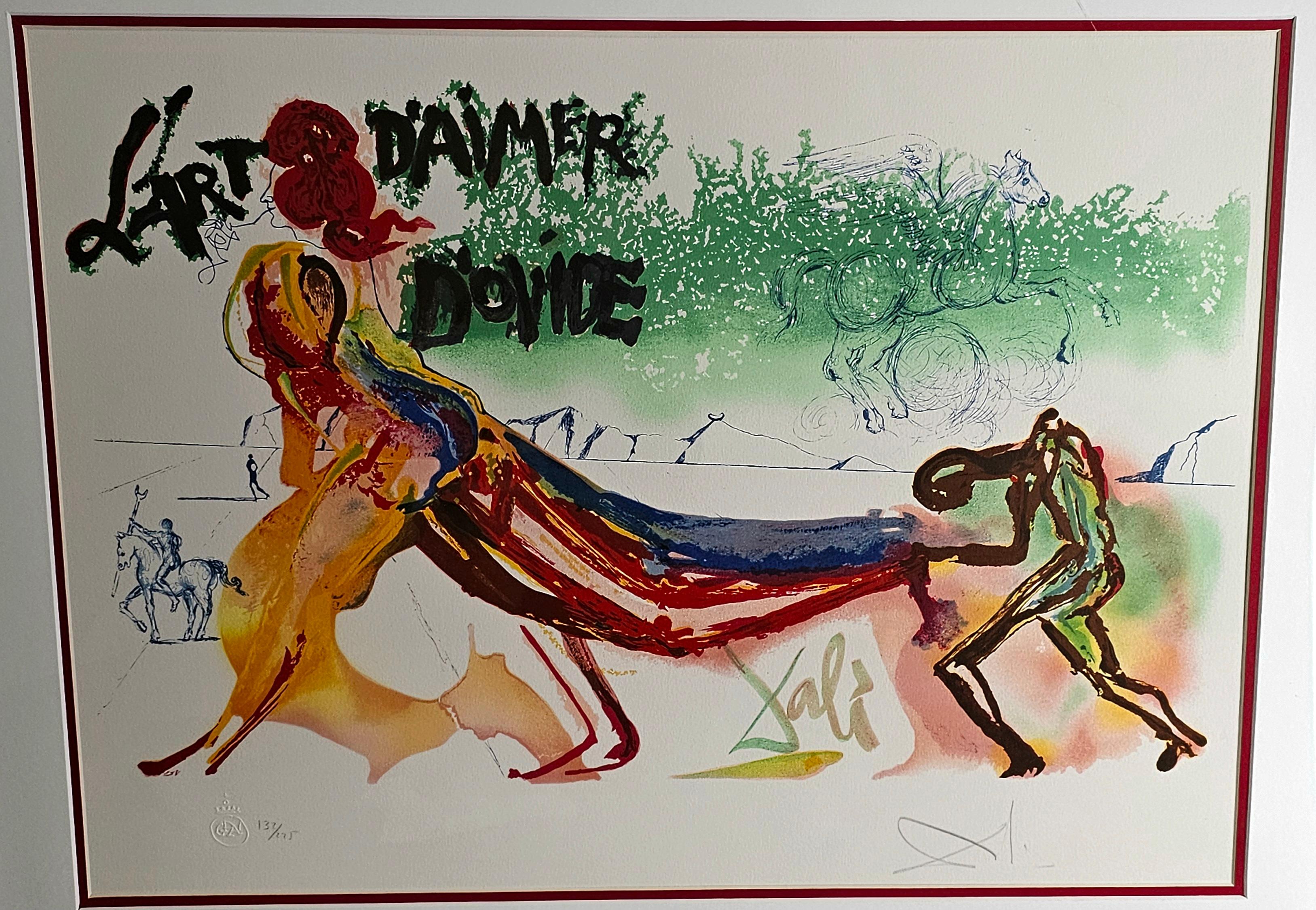 Salvador Dalí Litografía de El arte de amar Ovide 1979, firmada a mano y enmarcada 5