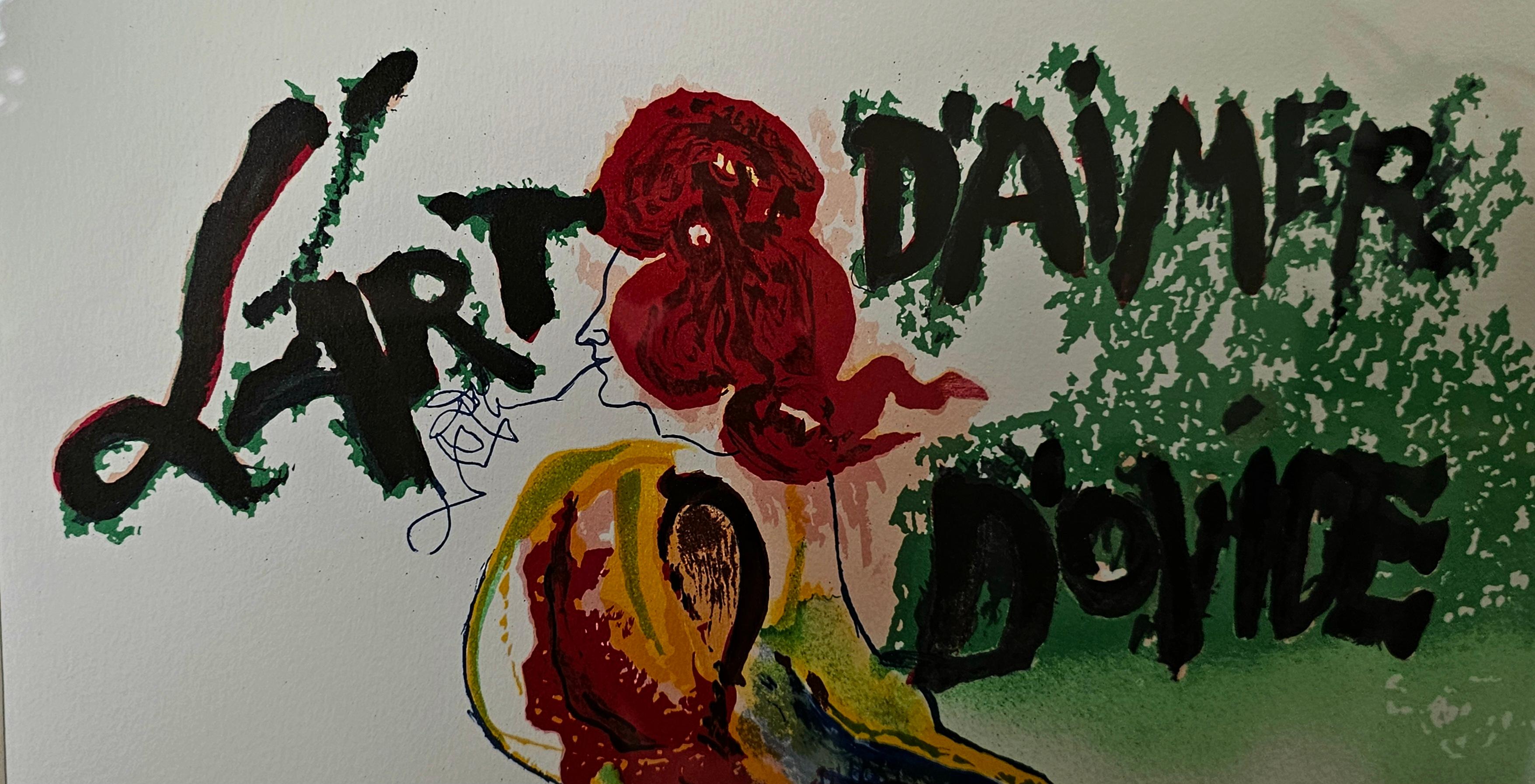 Salvador Dalí Litografía de El arte de amar Ovide 1979, firmada a mano y enmarcada 8
