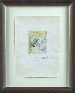 Salvador Dalí­, "Man Kissing Shoe" Contemporary Art Surrealist Hand Colored