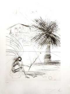 Salvador Dali - Misión Dolores - San Francisco - Grabado original firmado a mano