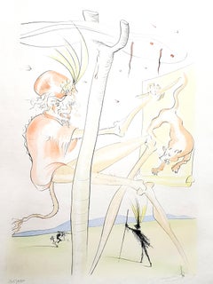 Salvador Dali - Monkey and Leopard - Signed Engraving
