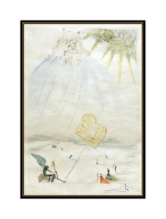 Salvador Dali Moses Original Color Drypoint Etching Surreal Hand Signed Artwork