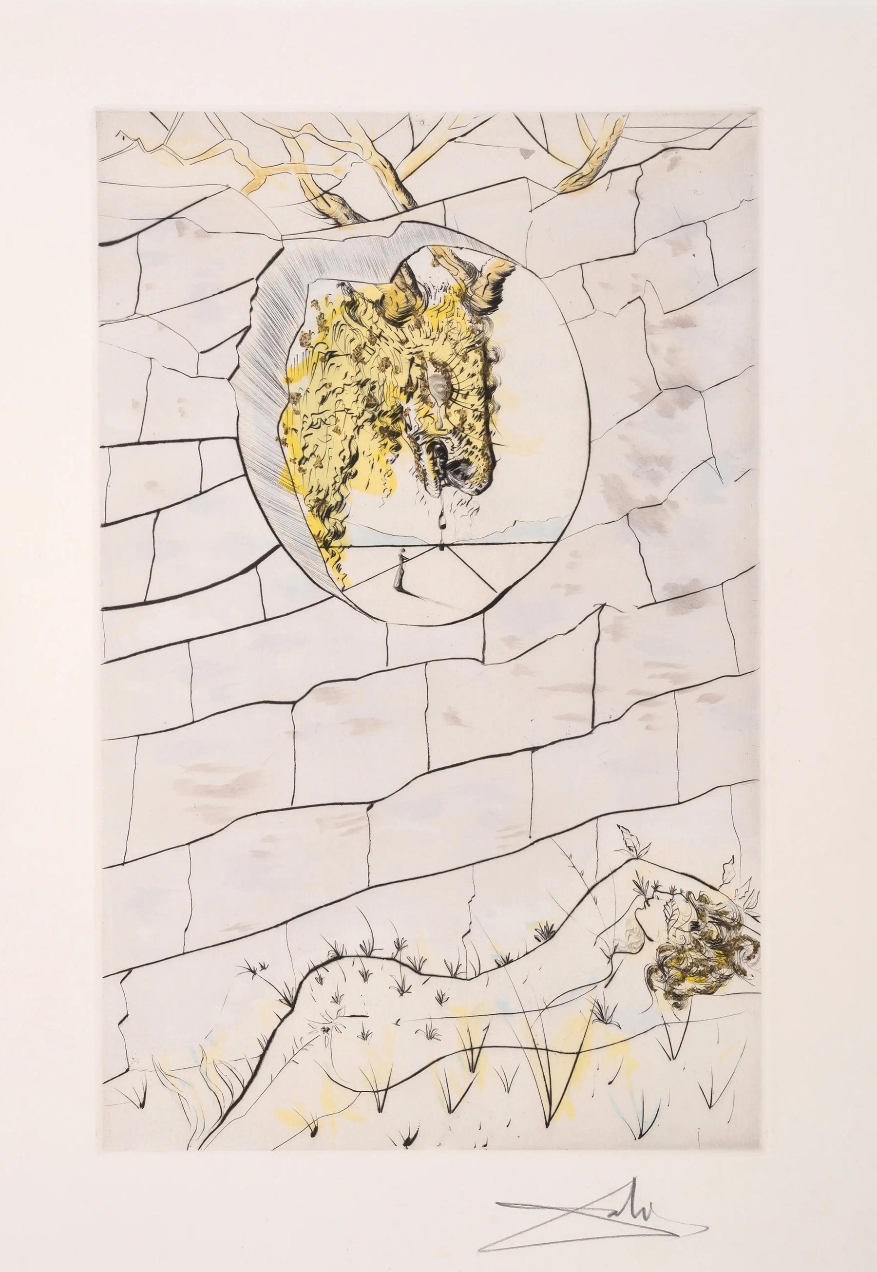 Salvador Dali « My beloved is like a roe » du chant des chansons du roi Salomon - Print de Salvador Dalí