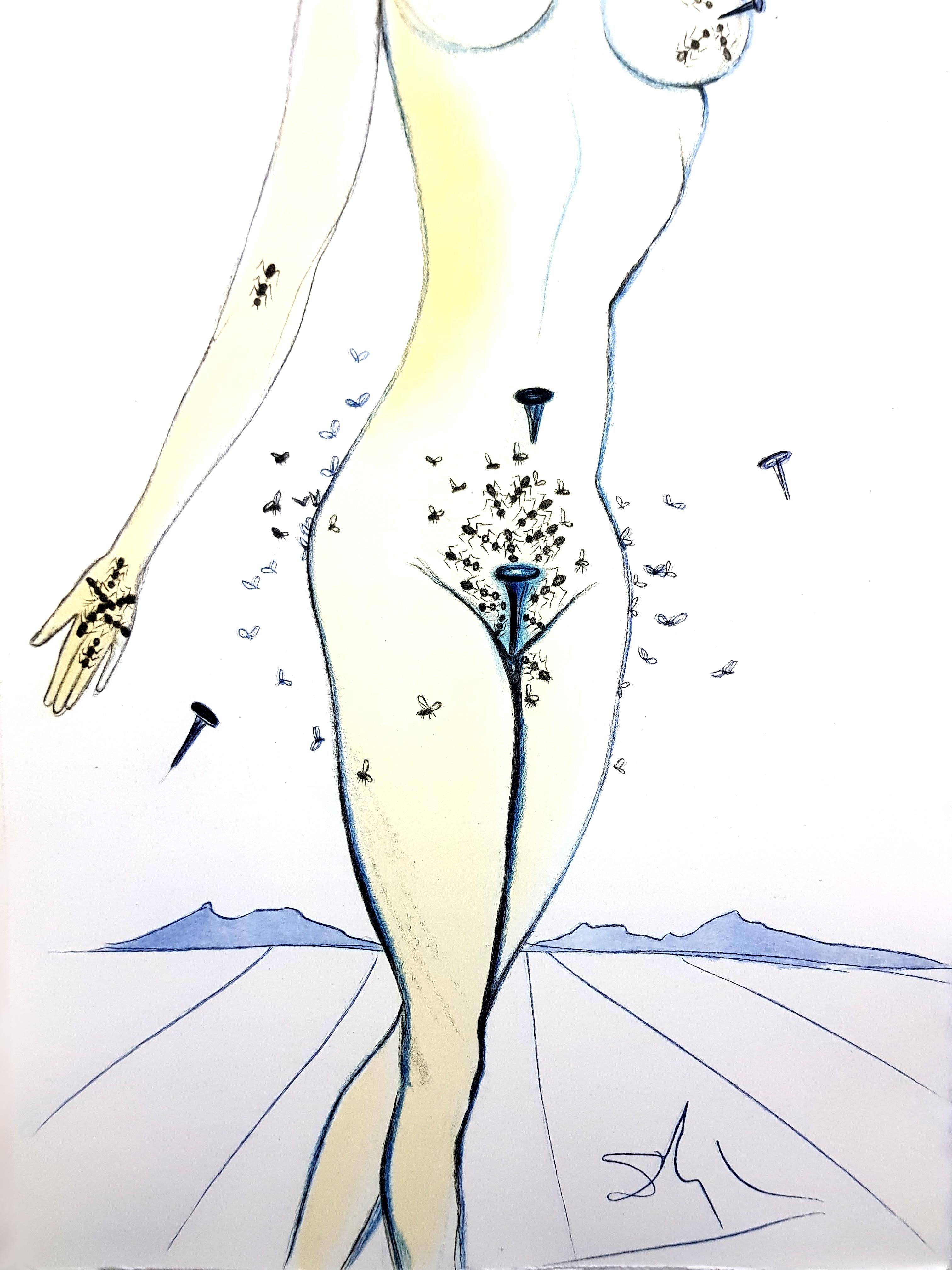 Salvador Dalí Figurative Print - Salvador Dali - Nails on Nude