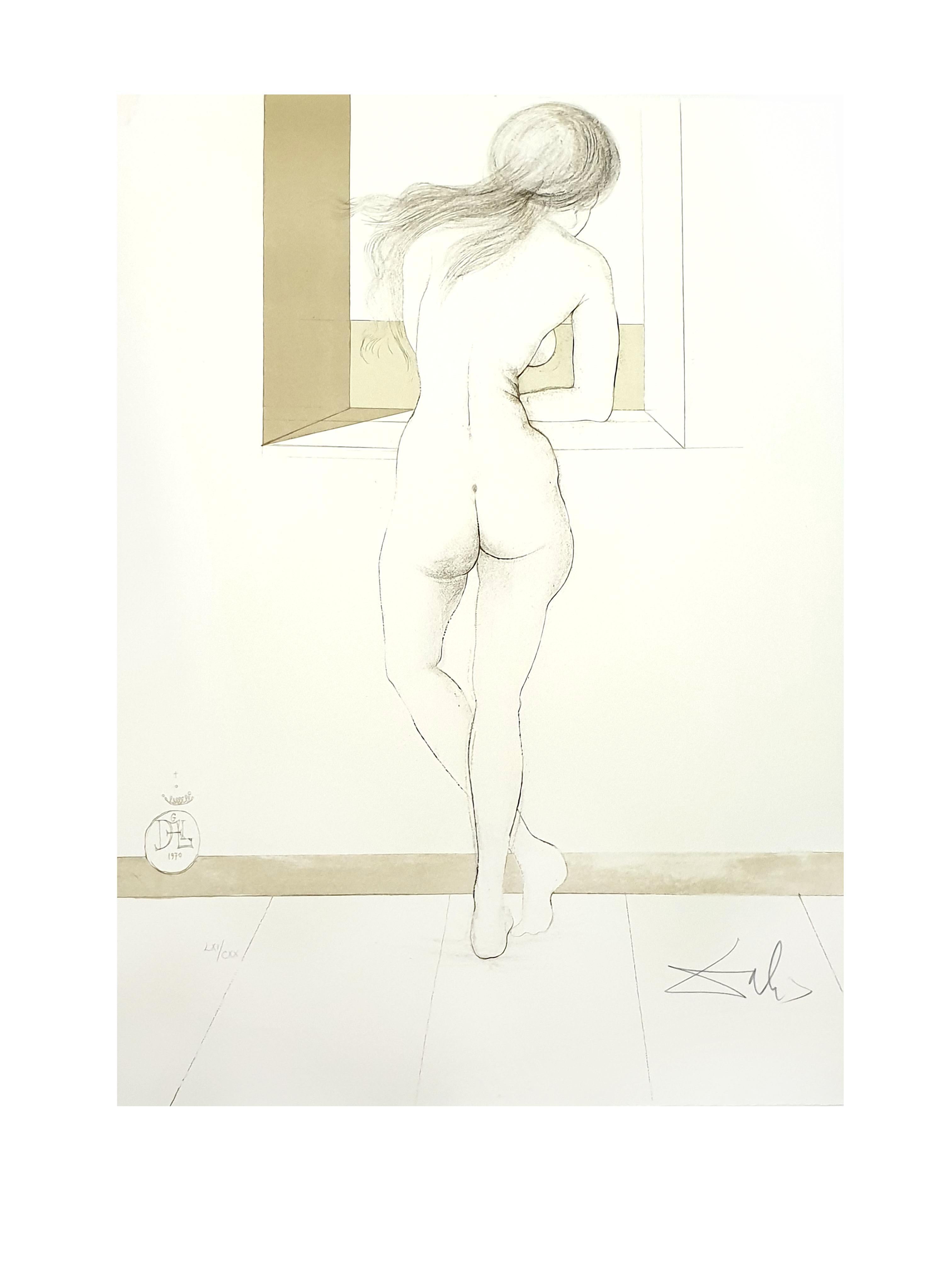 Salvador Dali - Nude at the Window - Original Handsigned Lithograph - Print by Salvador Dalí