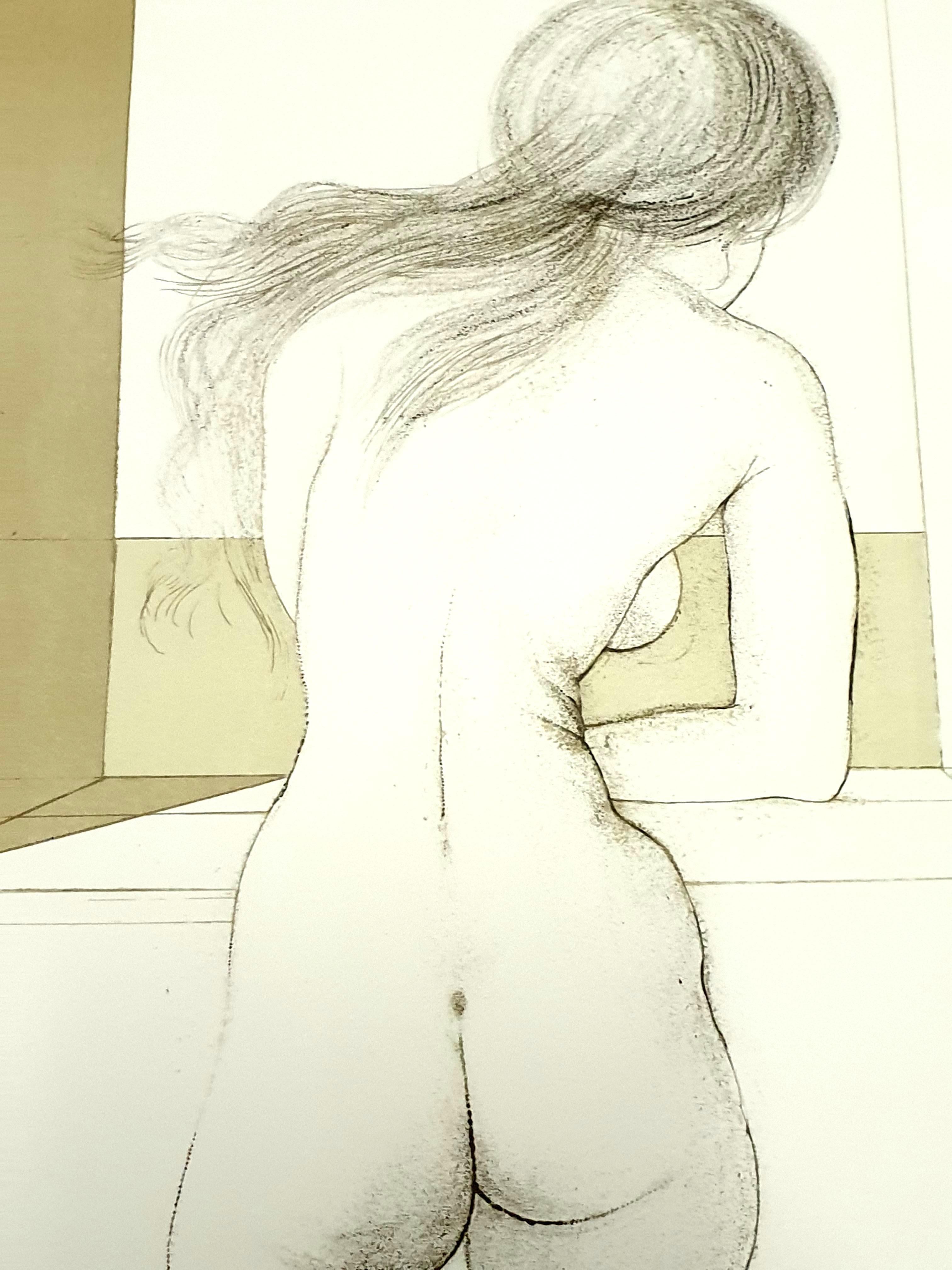 Salvador Dali - Nude at the Window - Original Handsigned Lithograph - Surrealist Print by Salvador Dalí