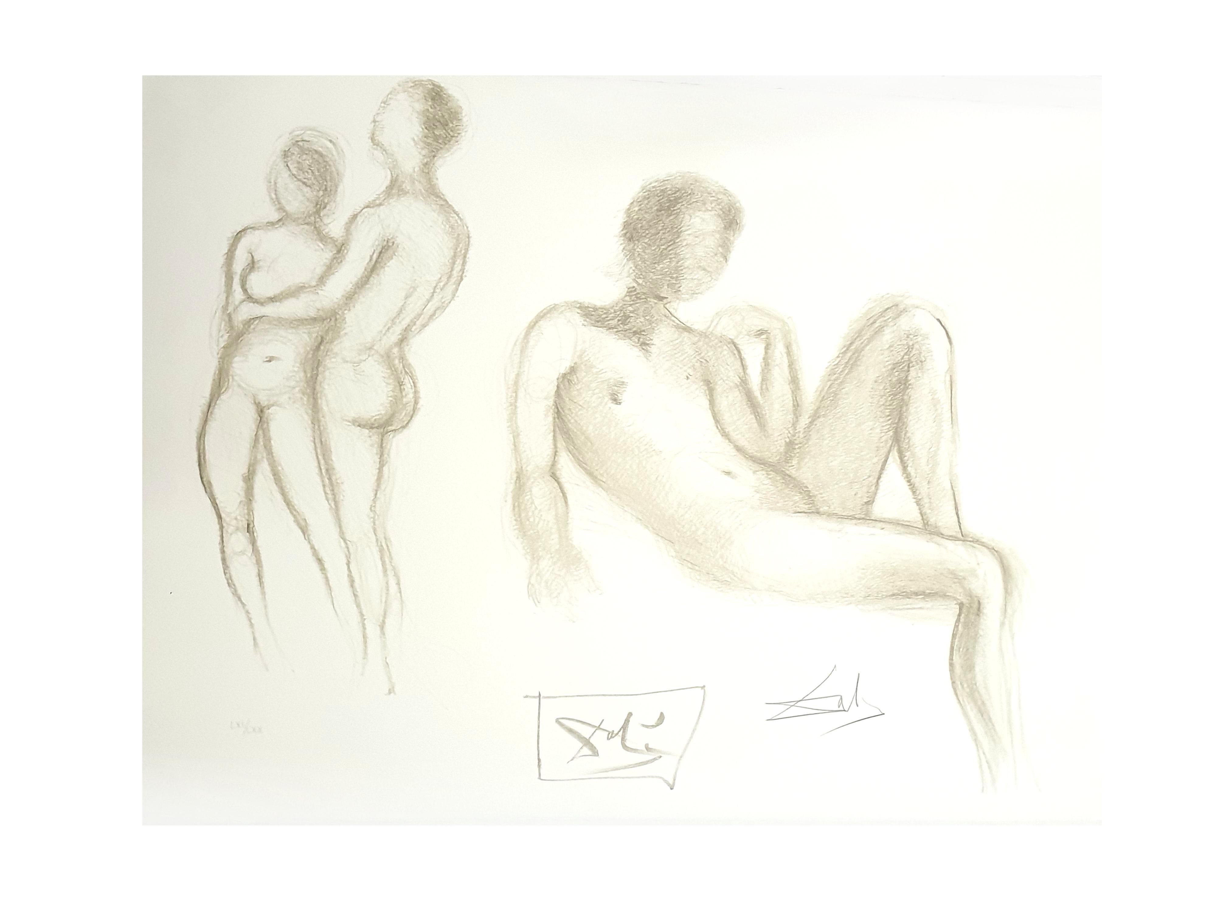 Salvador Dali - Nude Couples - Lithograph - Print by Salvador Dalí