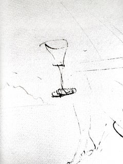 Salvador Dali - Nude - Original Etching on Silk